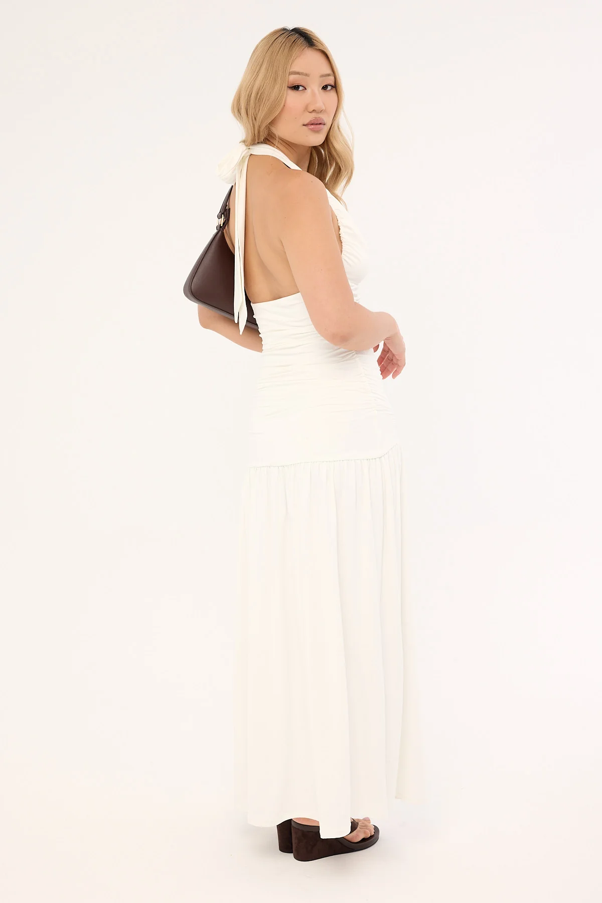 Luck & Trouble Suvi Halter Maxi Dress White - Image 7