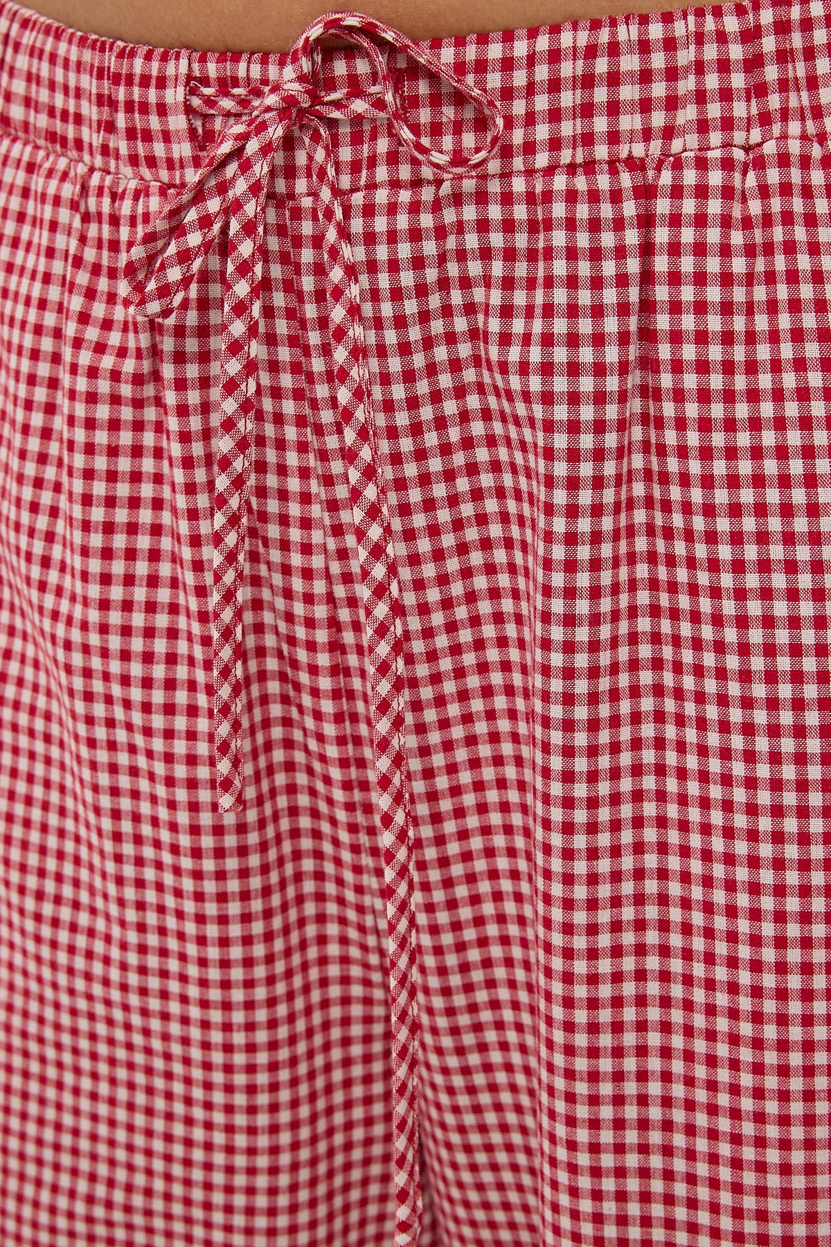 Luck & Trouble Sweet Ruby Gingham Bow Pants Red Gingham - Image 5