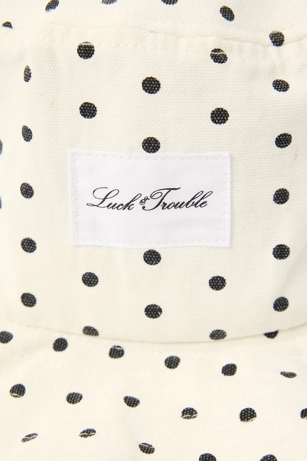 Luck & Trouble Tides Wide Brim Bucket Hat White Polka - Image 2