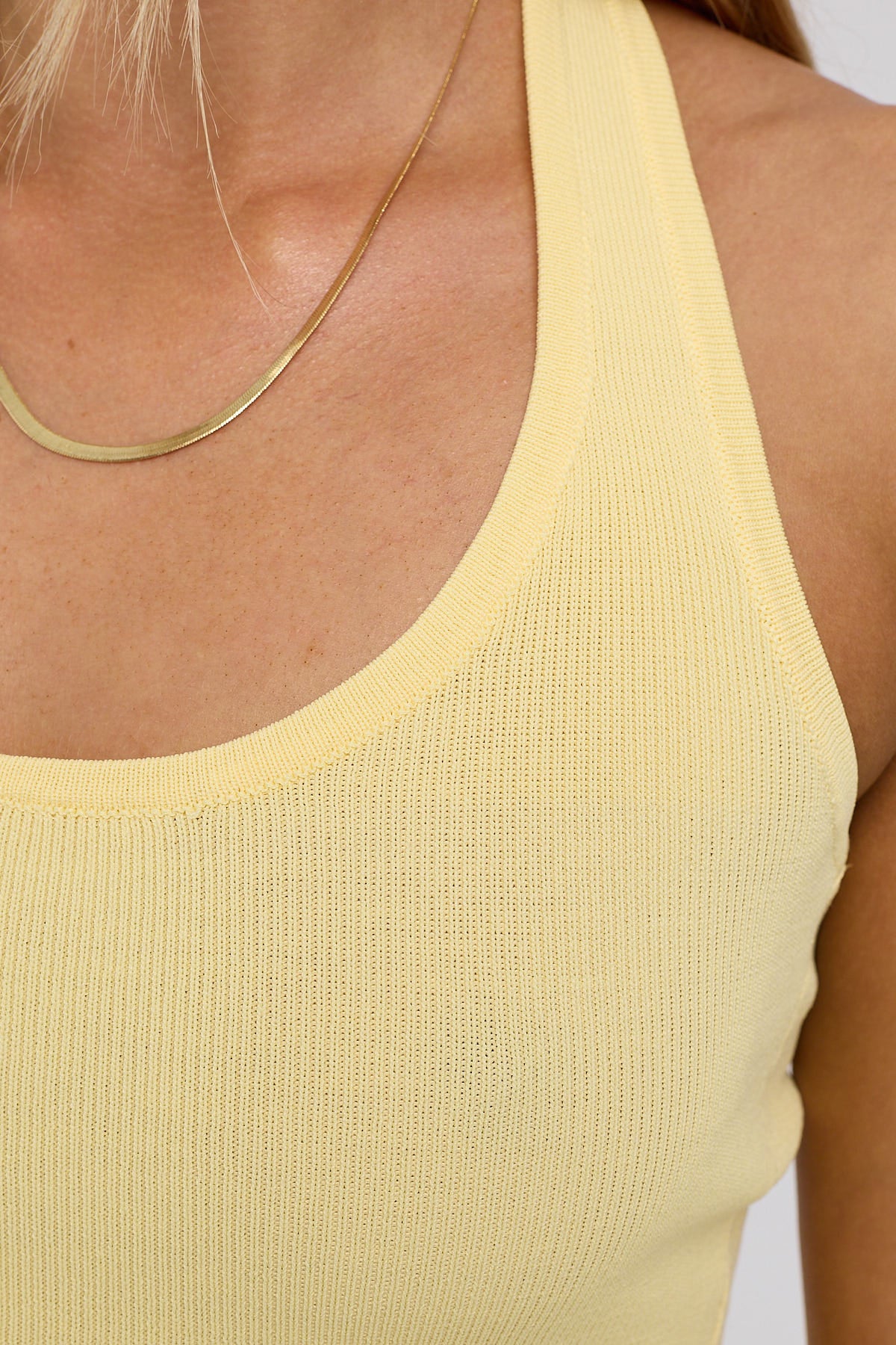 Luck & Trouble Tie Halter Knit Top Lemon - Image 8