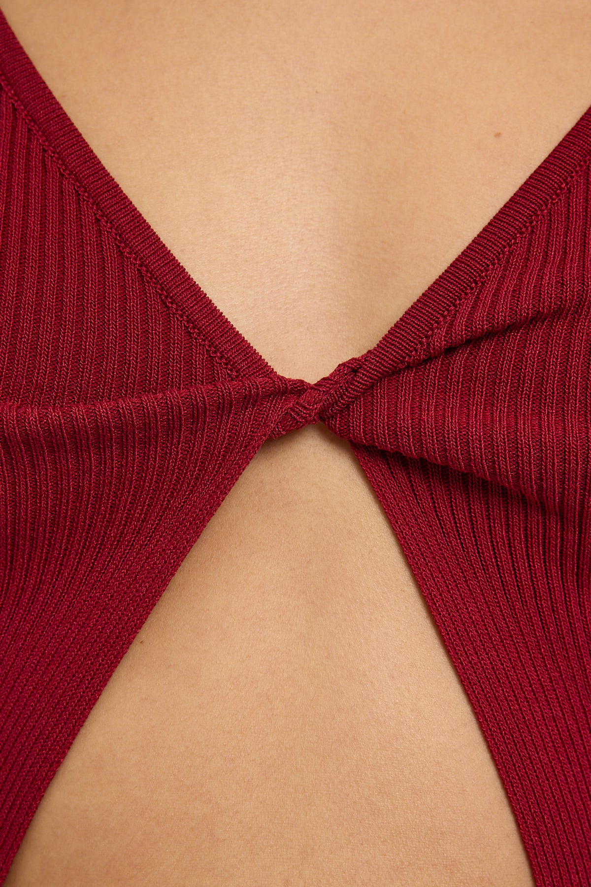 Luck & Trouble Tori Twist Front Long Sleeve Knit Top Red - Image 5