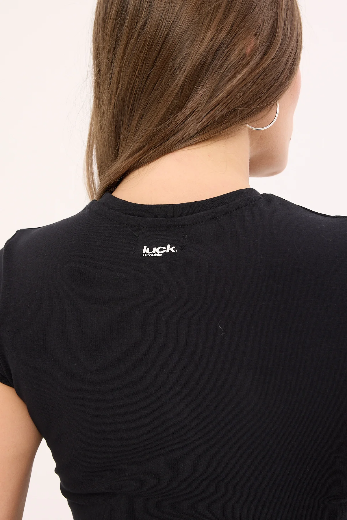 Luck & Trouble Yapper Baby Tee Black - Image 8