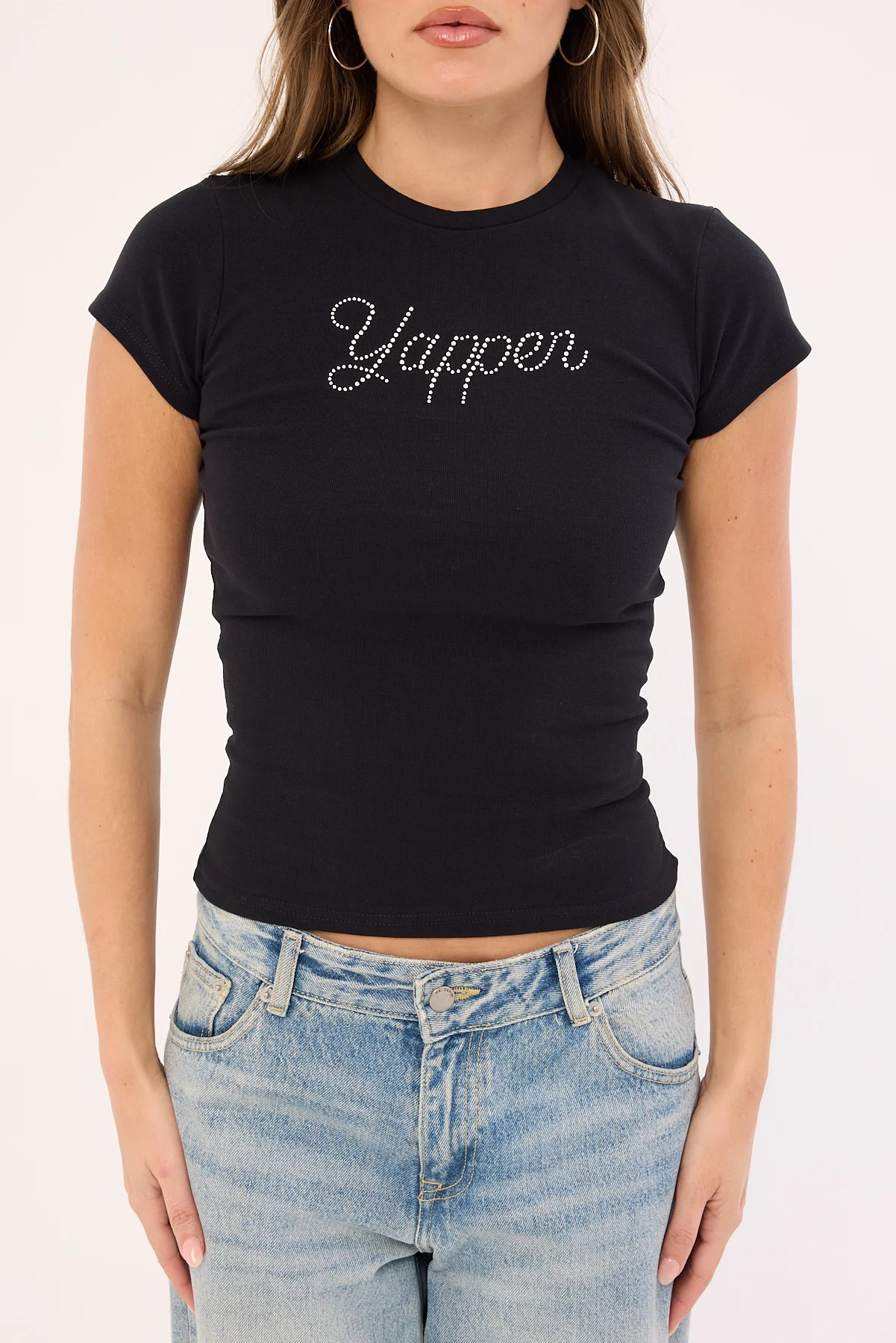 Luck & Trouble Yapper Baby Tee Black - Image 9