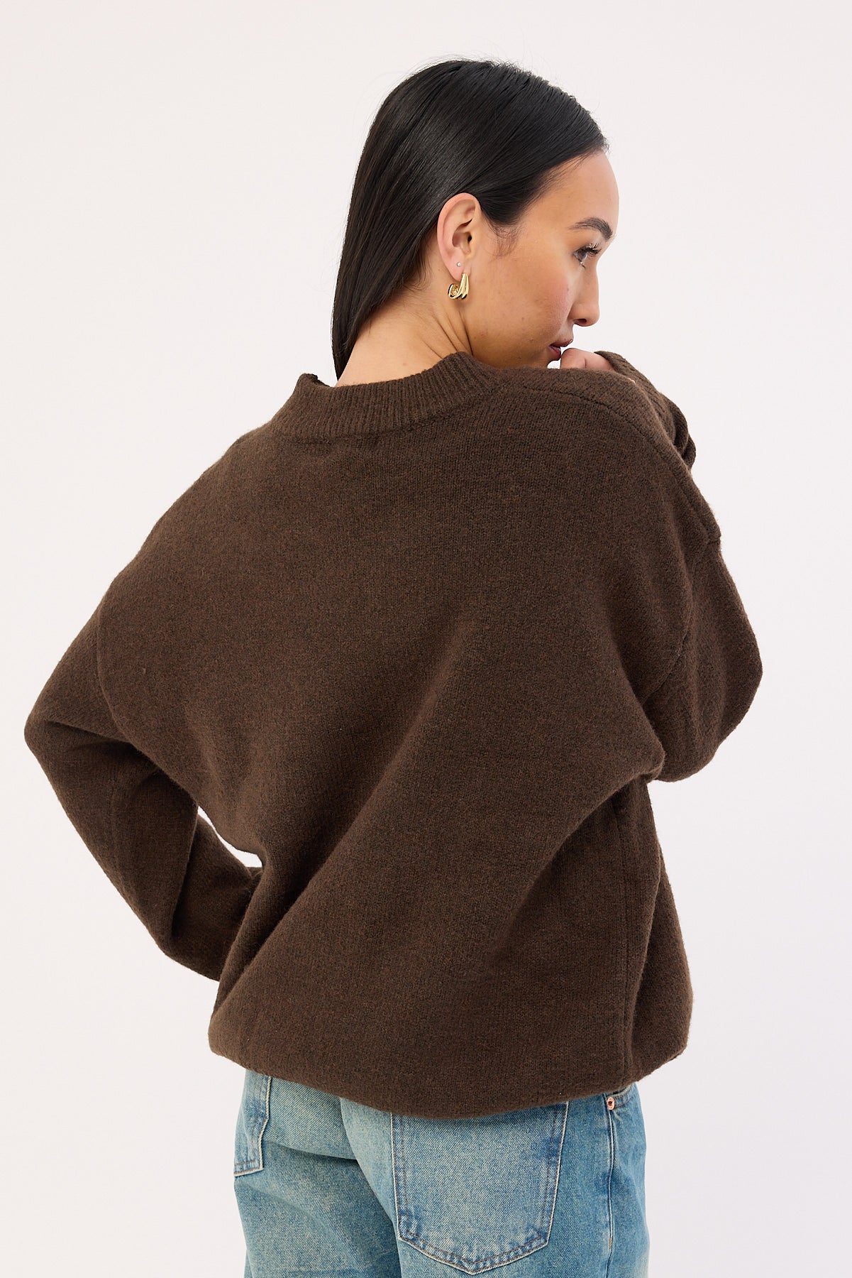 Luck & Trouble Zinnia Intarsia Knit Jumper Brown - Image 6