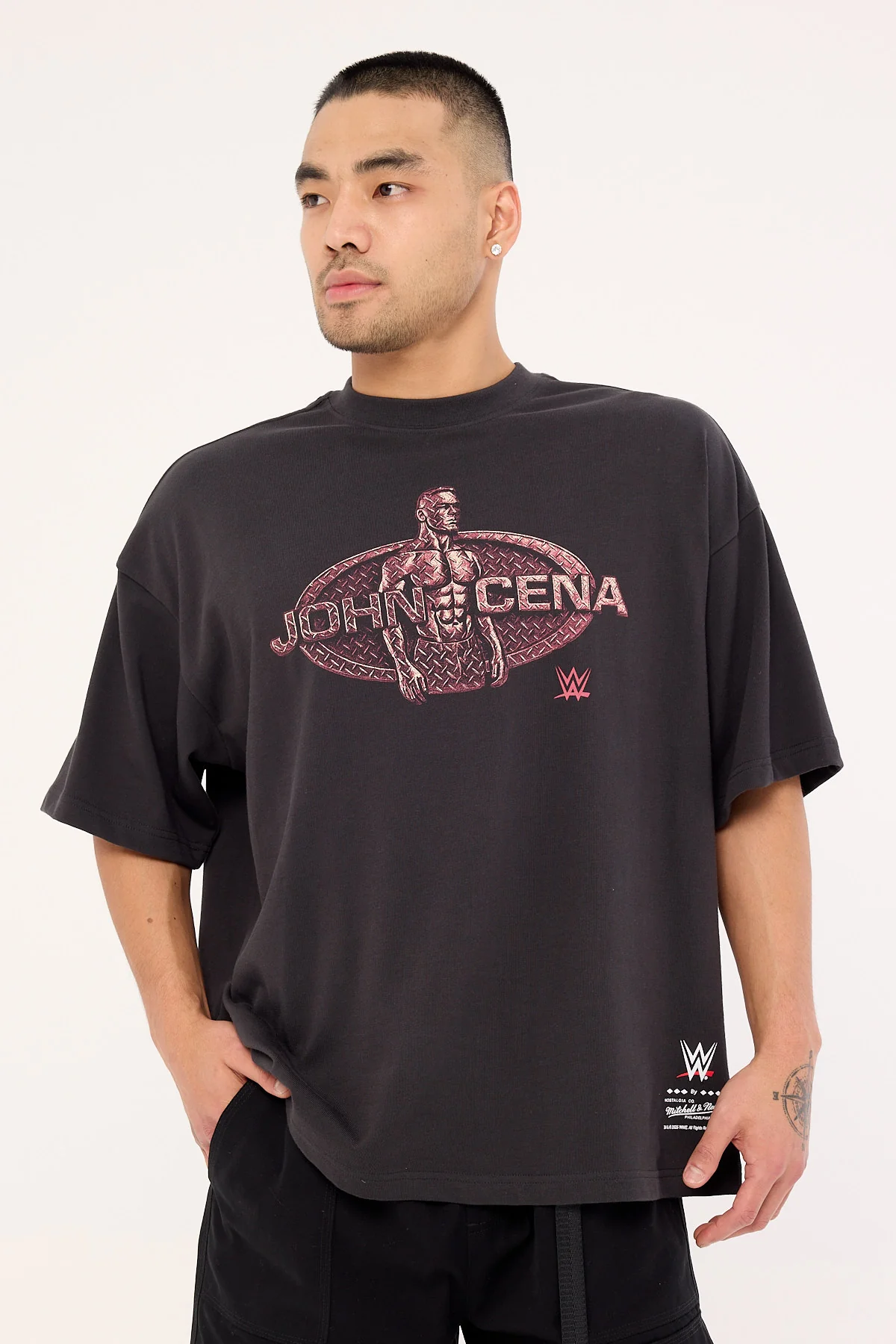 Mitchell & Ness Cena Smackdown Boxy Tee Faded Black - Image 2
