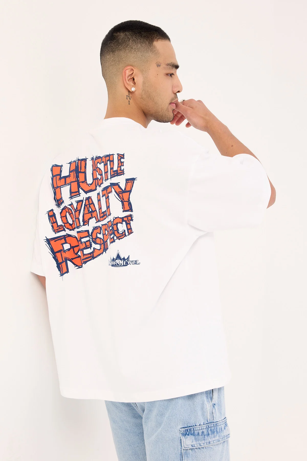 Mitchell & Ness John Cena Hustle Boxy Tee Vintage White - Image 3