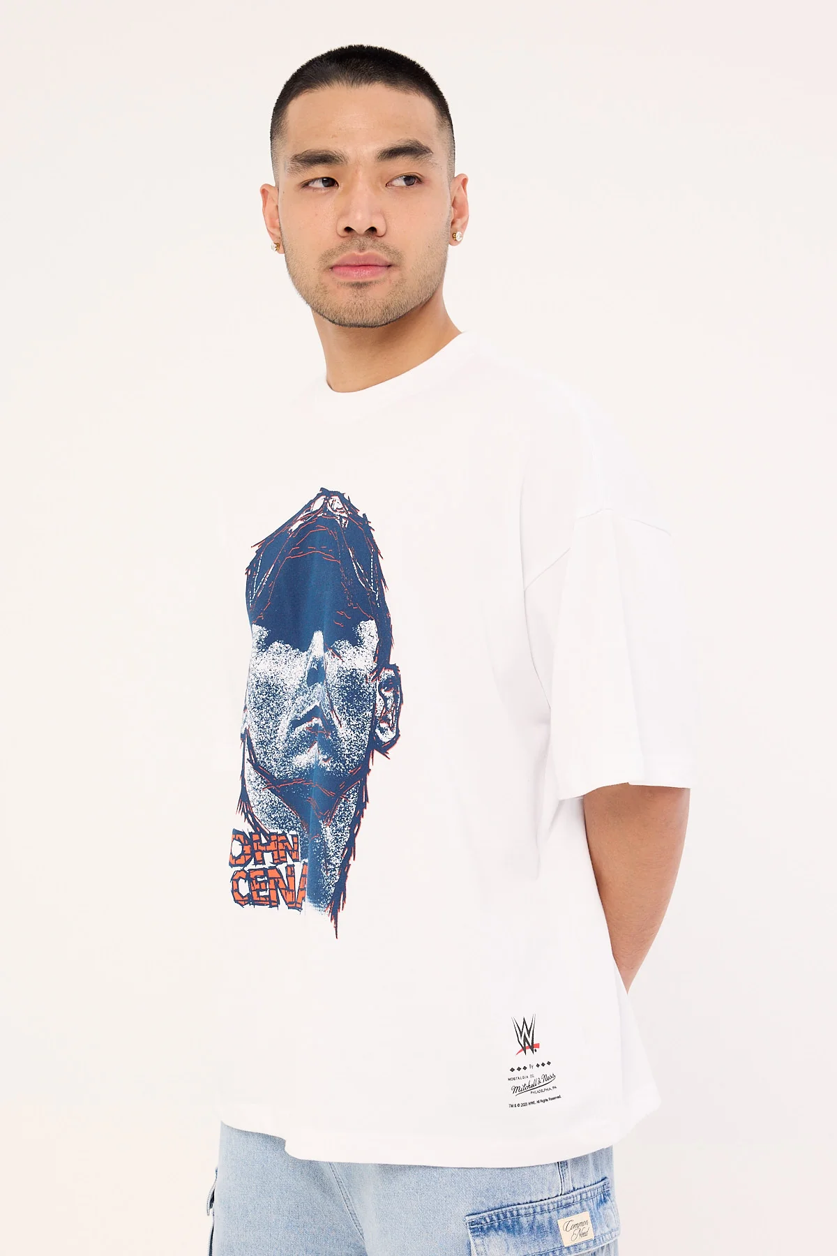 Mitchell & Ness John Cena Hustle Boxy Tee Vintage White - Image 6