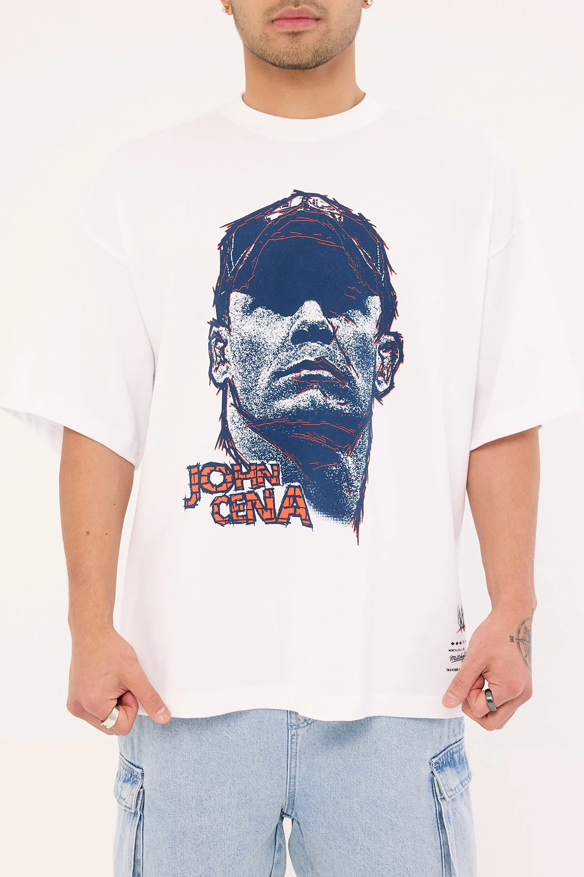 Mitchell & Ness John Cena Hustle Boxy Tee Vintage White - Image 9