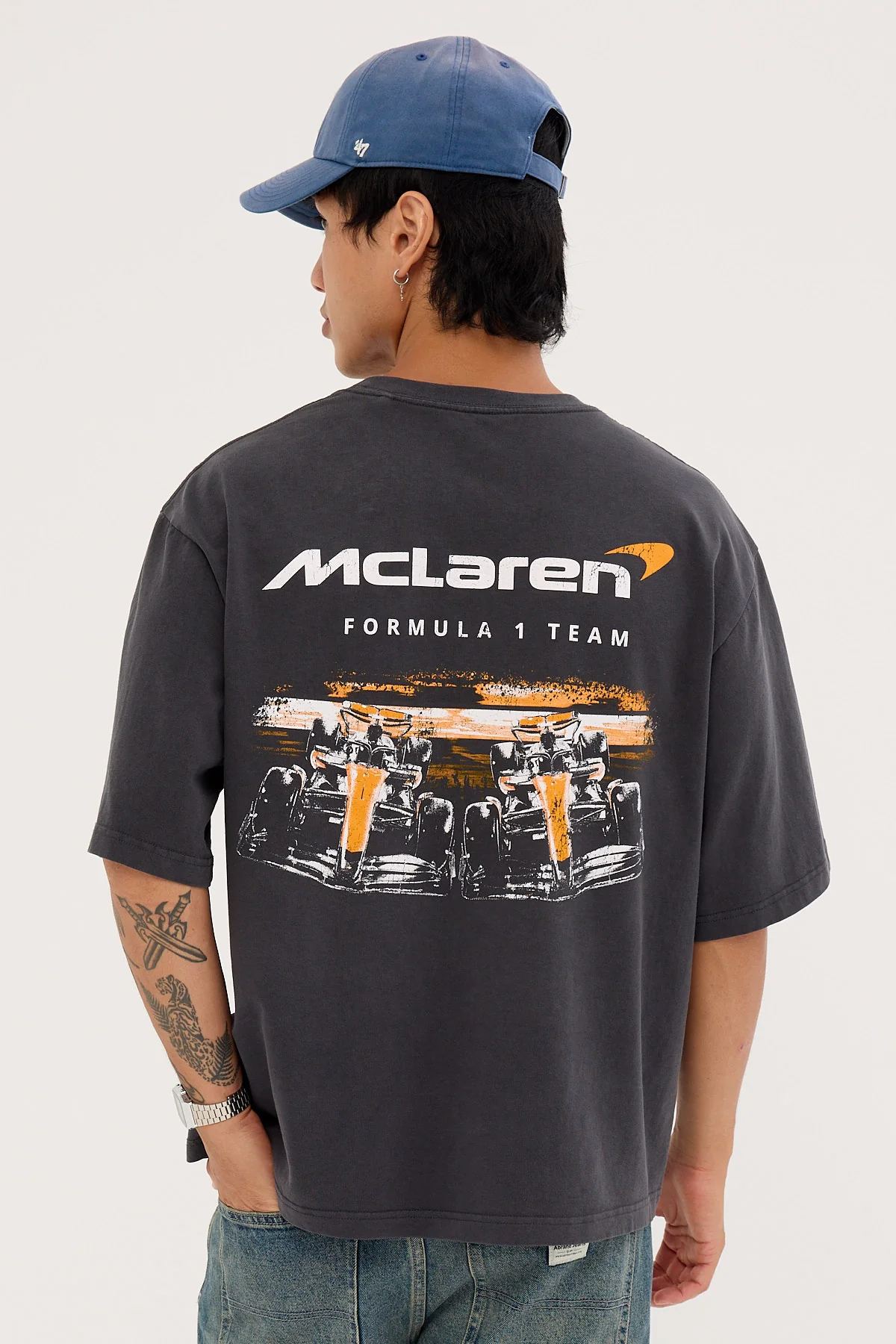 Mitchell & Ness McLaren 1963 Boxy Tee Washed Black Black - Image 3