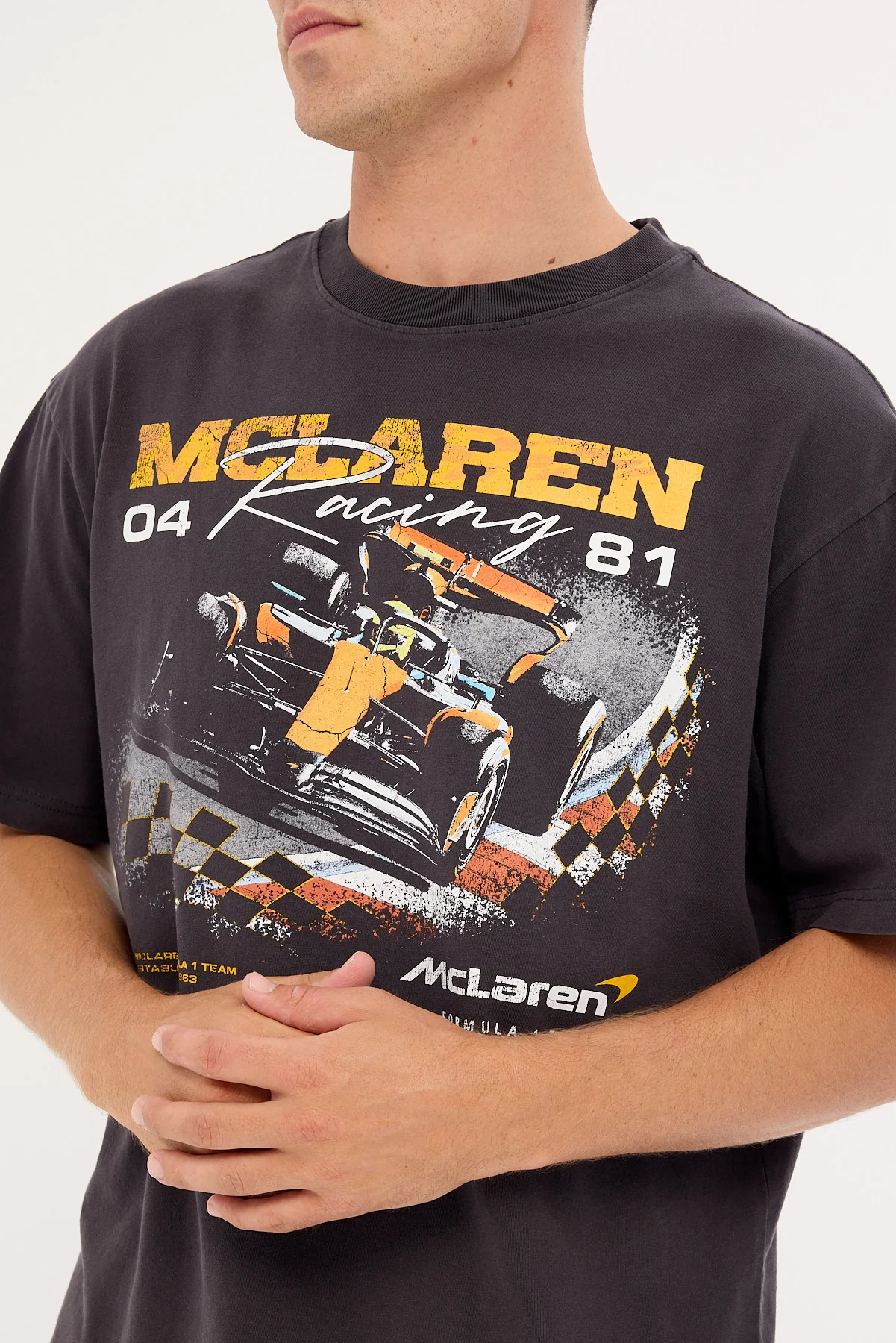 Mitchell & Ness McLaren Checkered Tee Washed/Vintage White - Image 3