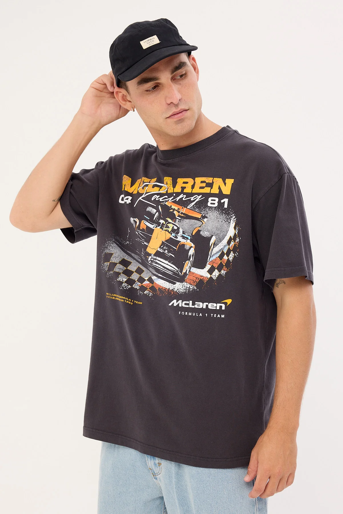 Mitchell & Ness McLaren Checkered Tee Washed/Vintage White - Image 4