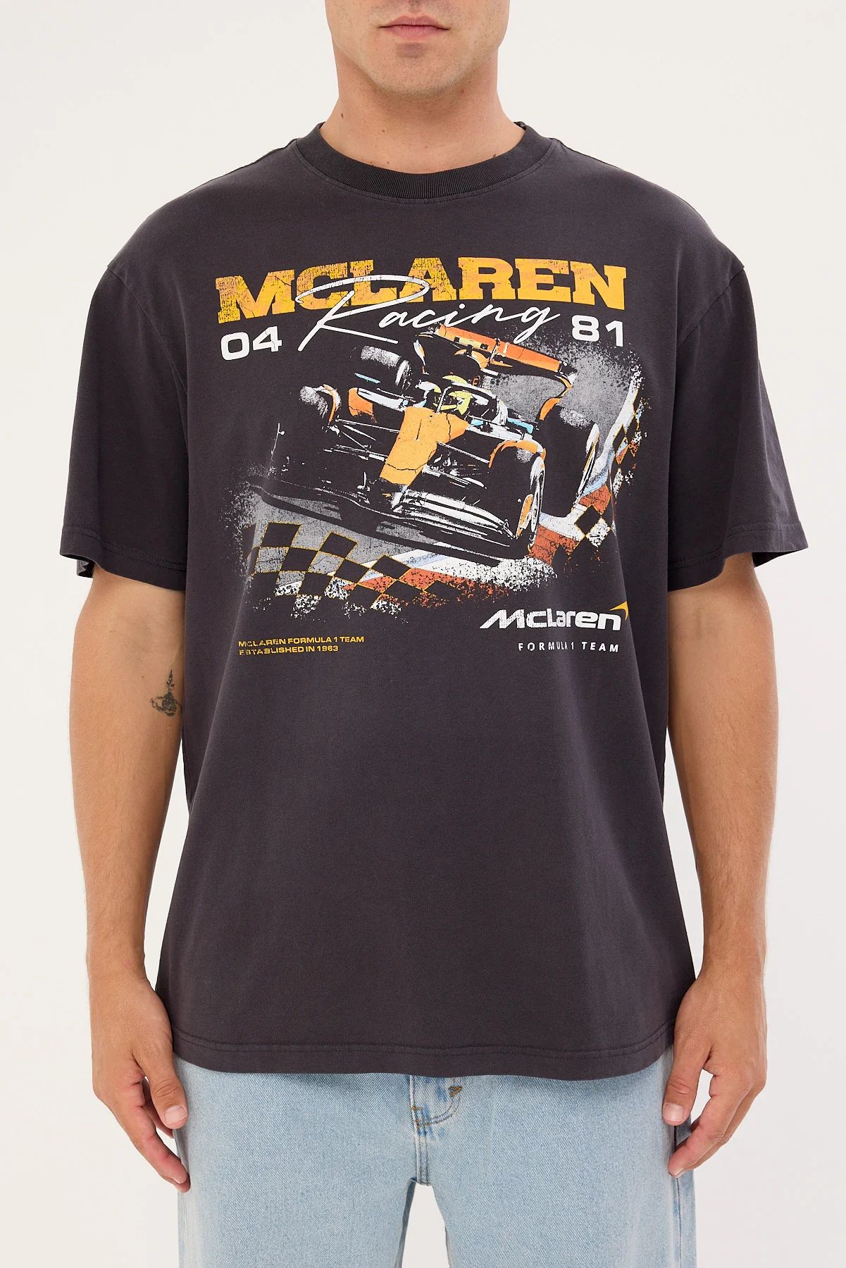 Mitchell & Ness McLaren Checkered Tee Washed/Vintage White - Image 6