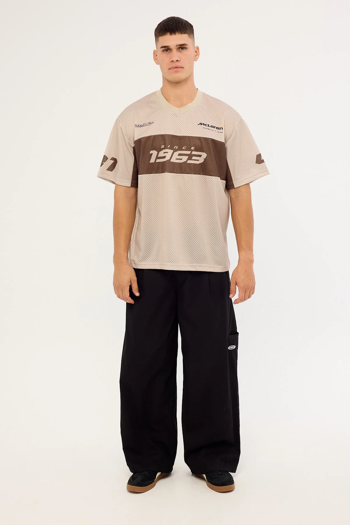 Mitchell & Ness Mclaren Racing Jersey Chocolate/Gravel Stone - Image 2