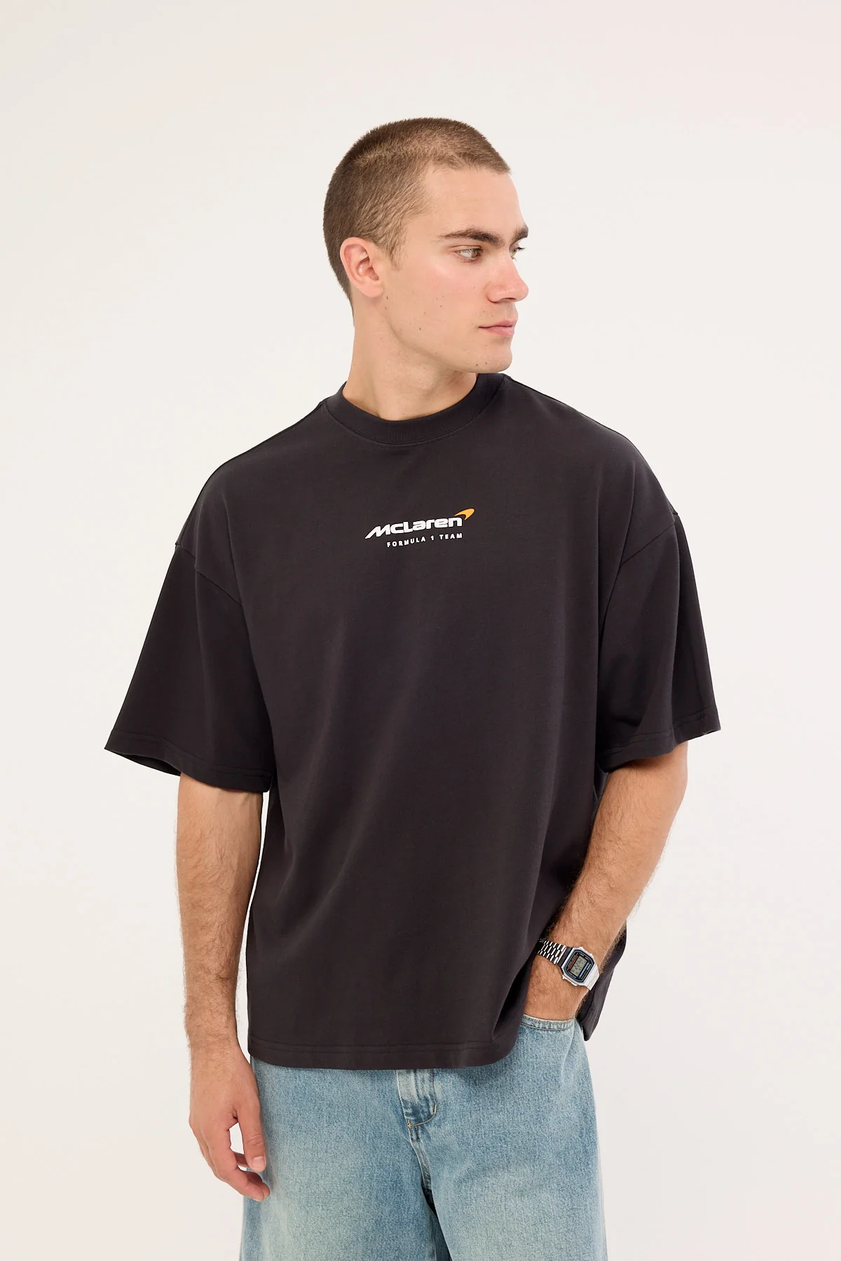 Mitchell & Ness Mclaren Showcase Boxy Tee Washed Black - Image 2