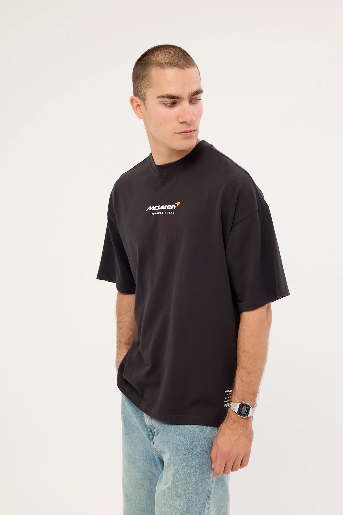 Mitchell & Ness Mclaren Showcase Boxy Tee Washed Black - Image 5