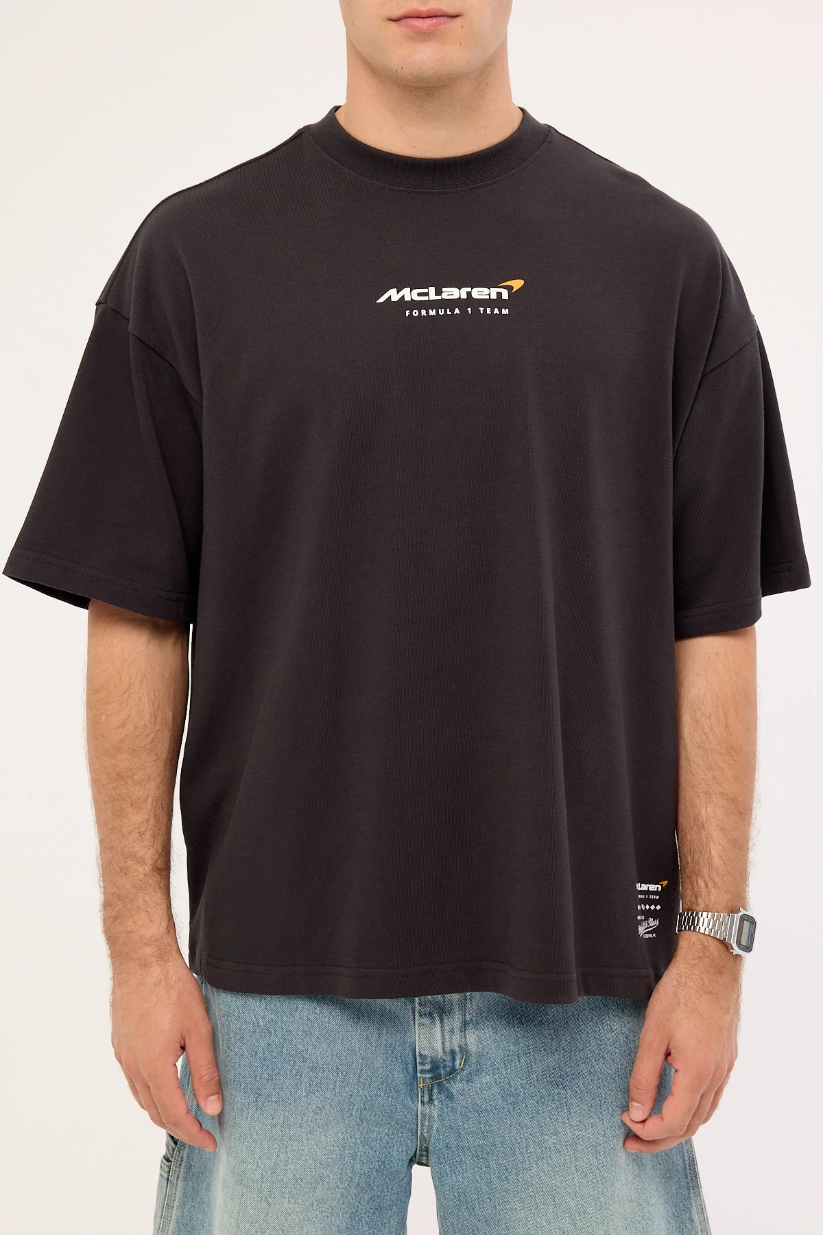 Mitchell & Ness Mclaren Showcase Boxy Tee Washed Black - Image 7