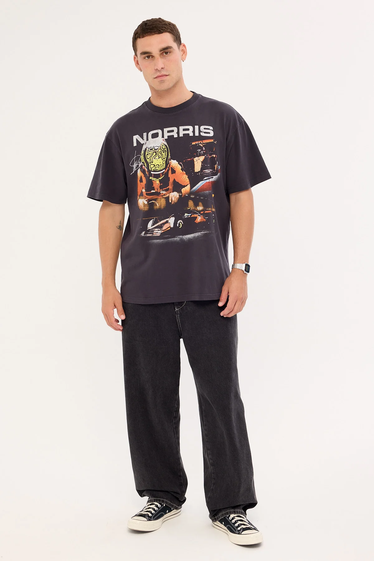Mitchell & Ness McLaren Signature Tee Washed Black - Image 2