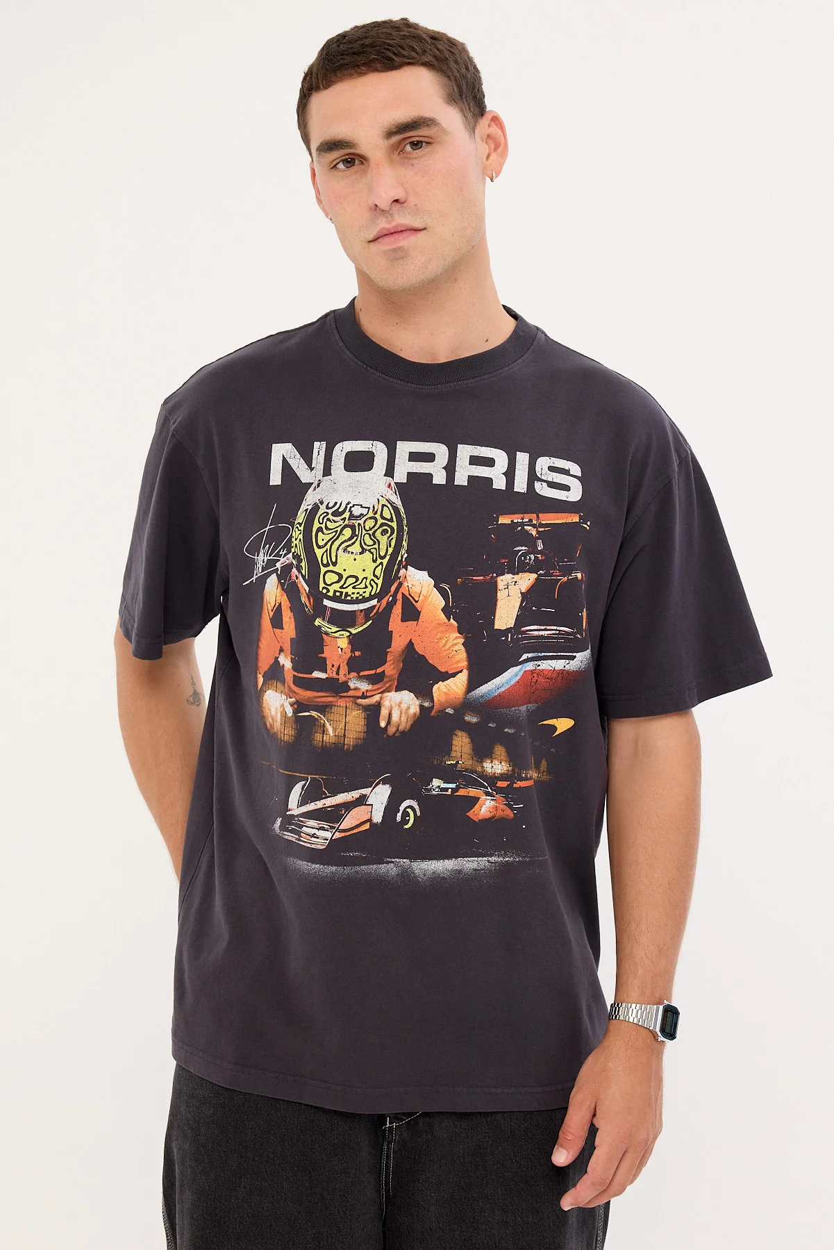 Mitchell & Ness McLaren Signature Tee Washed Black - Image 3