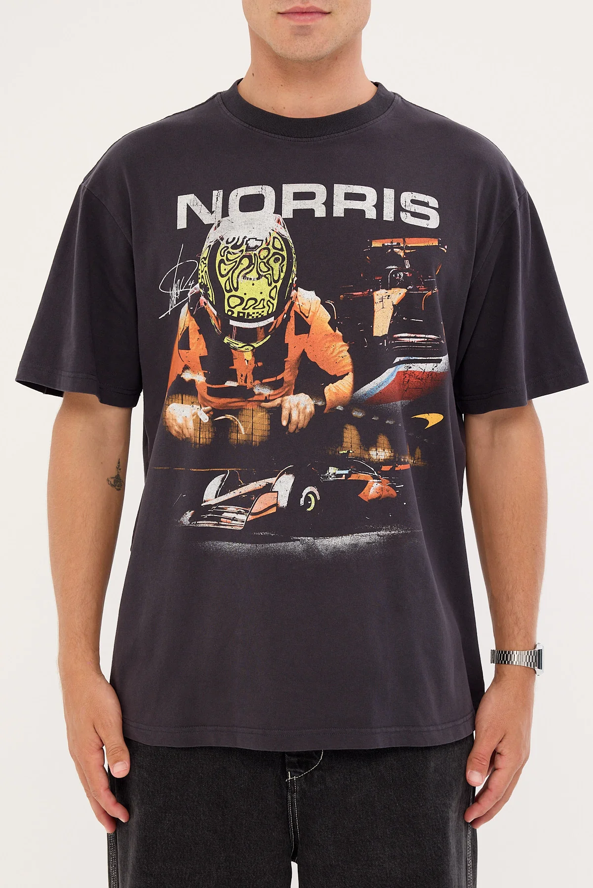 Mitchell & Ness McLaren Signature Tee Washed Black - Image 7