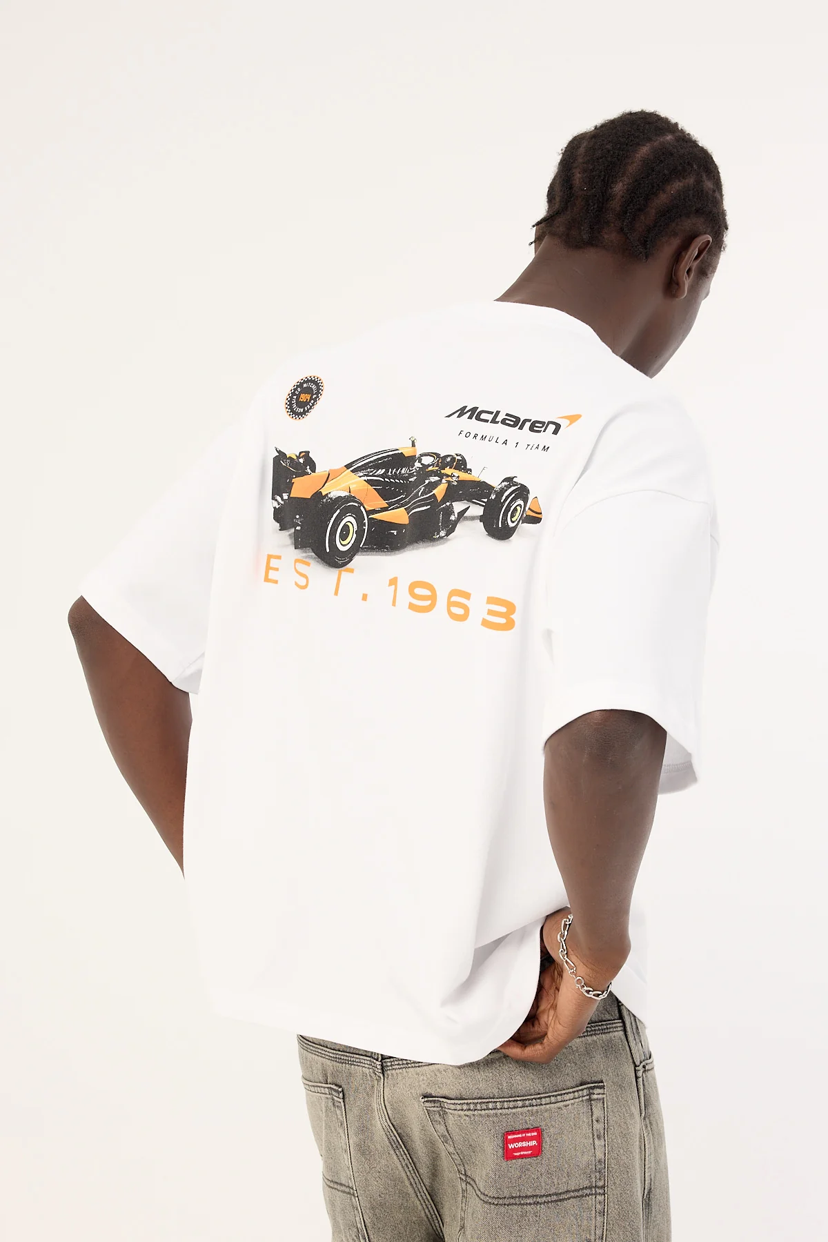 Mitchell & Ness Mclaren Tailgate Boxy Tee Vintage White
