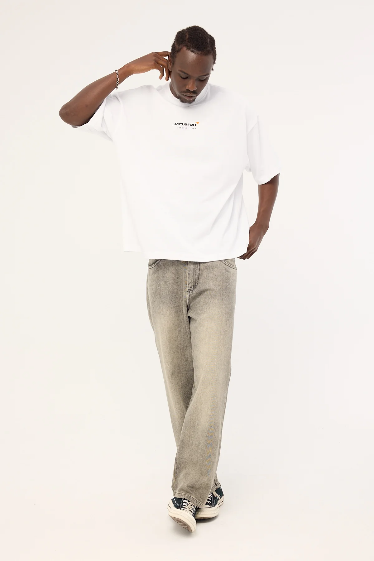 Mitchell & Ness Mclaren Tailgate Boxy Tee Vintage White - Image 2