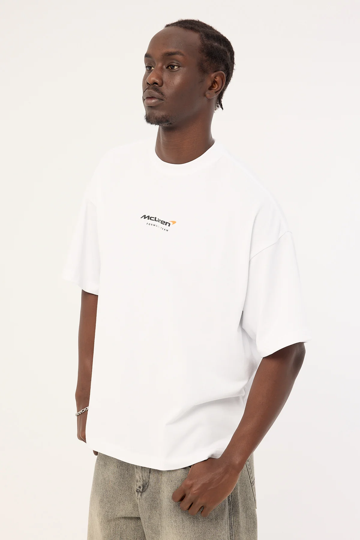 Mitchell & Ness Mclaren Tailgate Boxy Tee Vintage White - Image 5