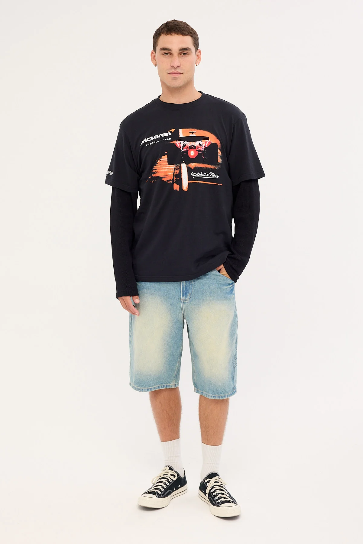 Mitchell & Ness McLaren Track Limits Tee Faded Black - Image 2