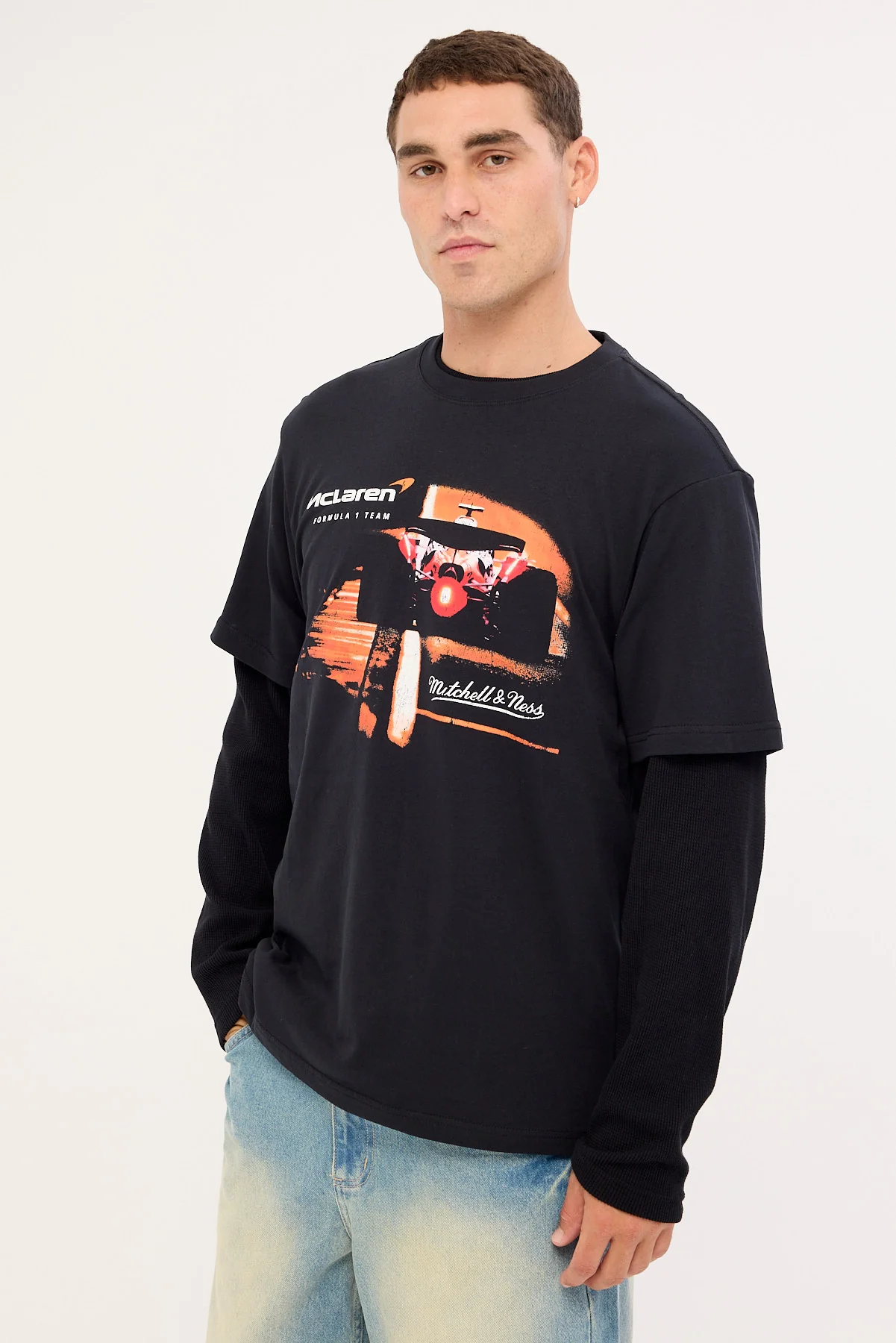 Mitchell & Ness McLaren Track Limits Tee Faded Black - Image 4