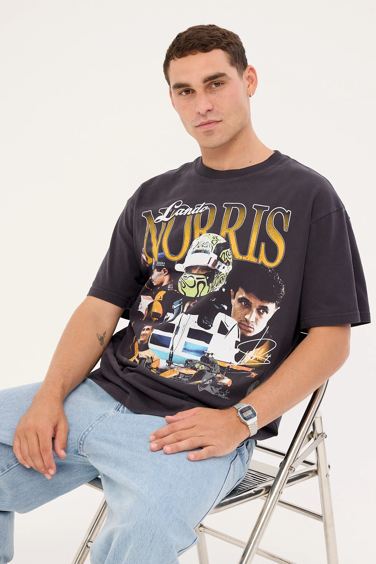 Mitchell & Ness Norris Driver Tee Washed Black