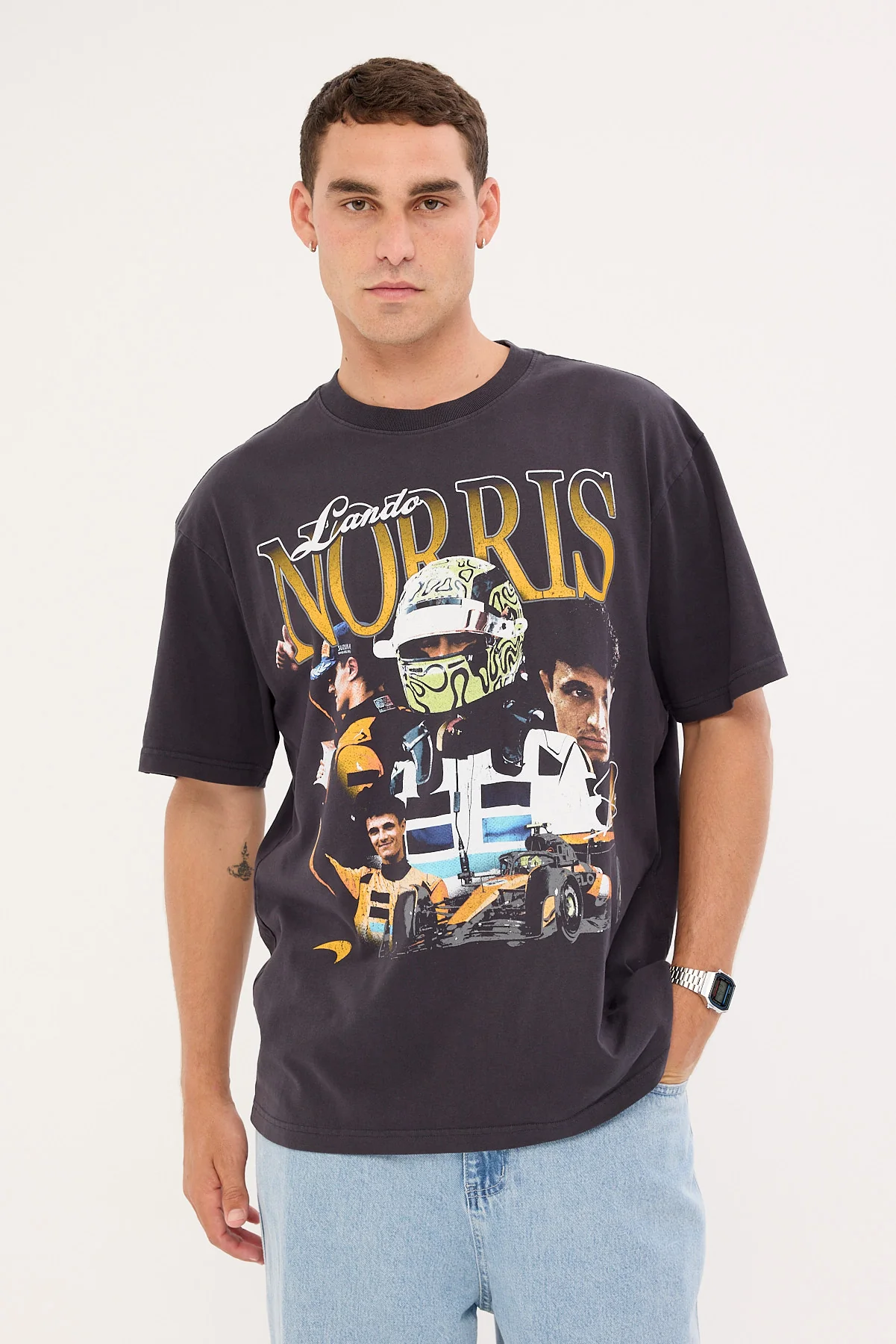 Mitchell & Ness Norris Driver Tee Washed Black - Image 3