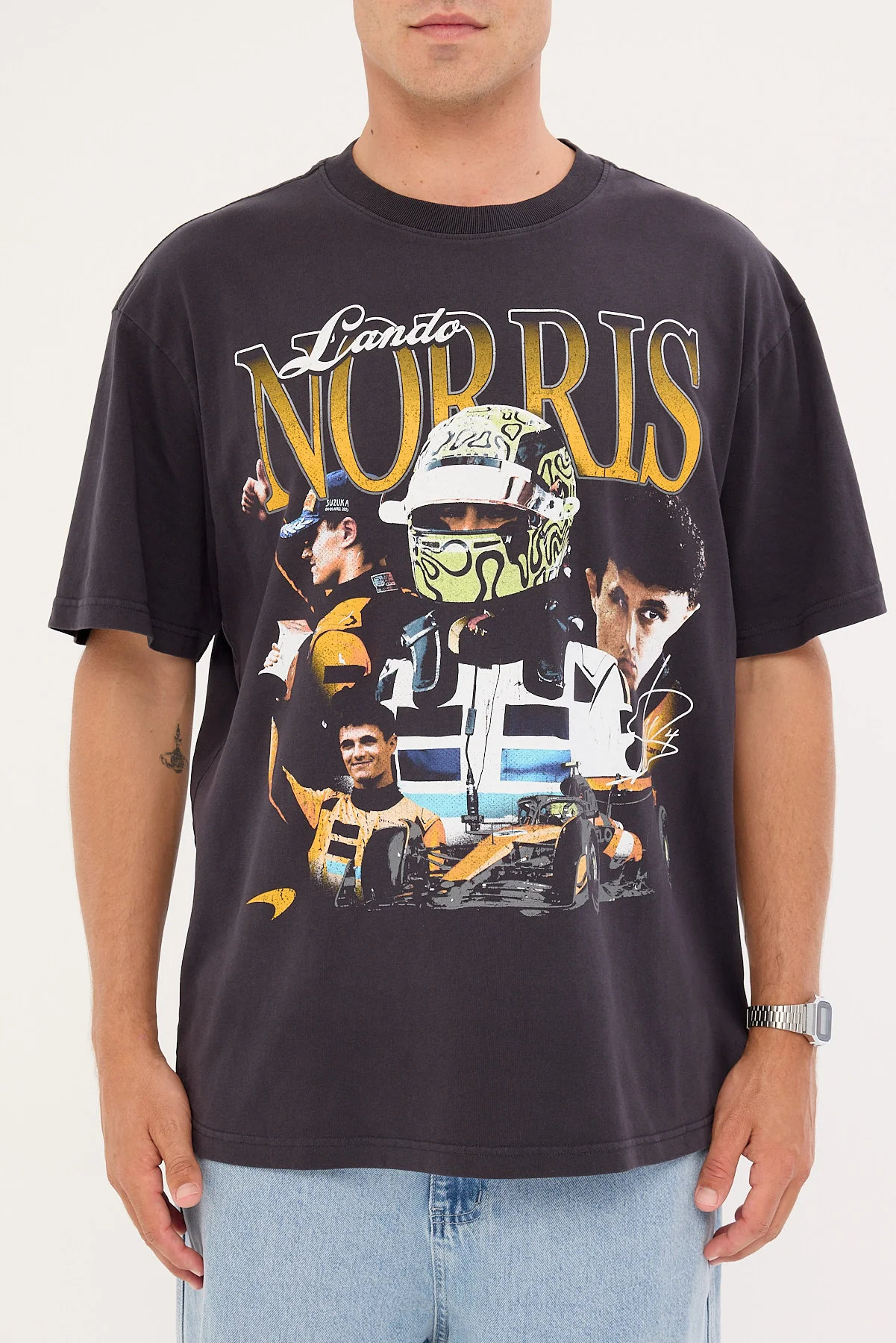 Mitchell & Ness Norris Driver Tee Washed Black - Image 7