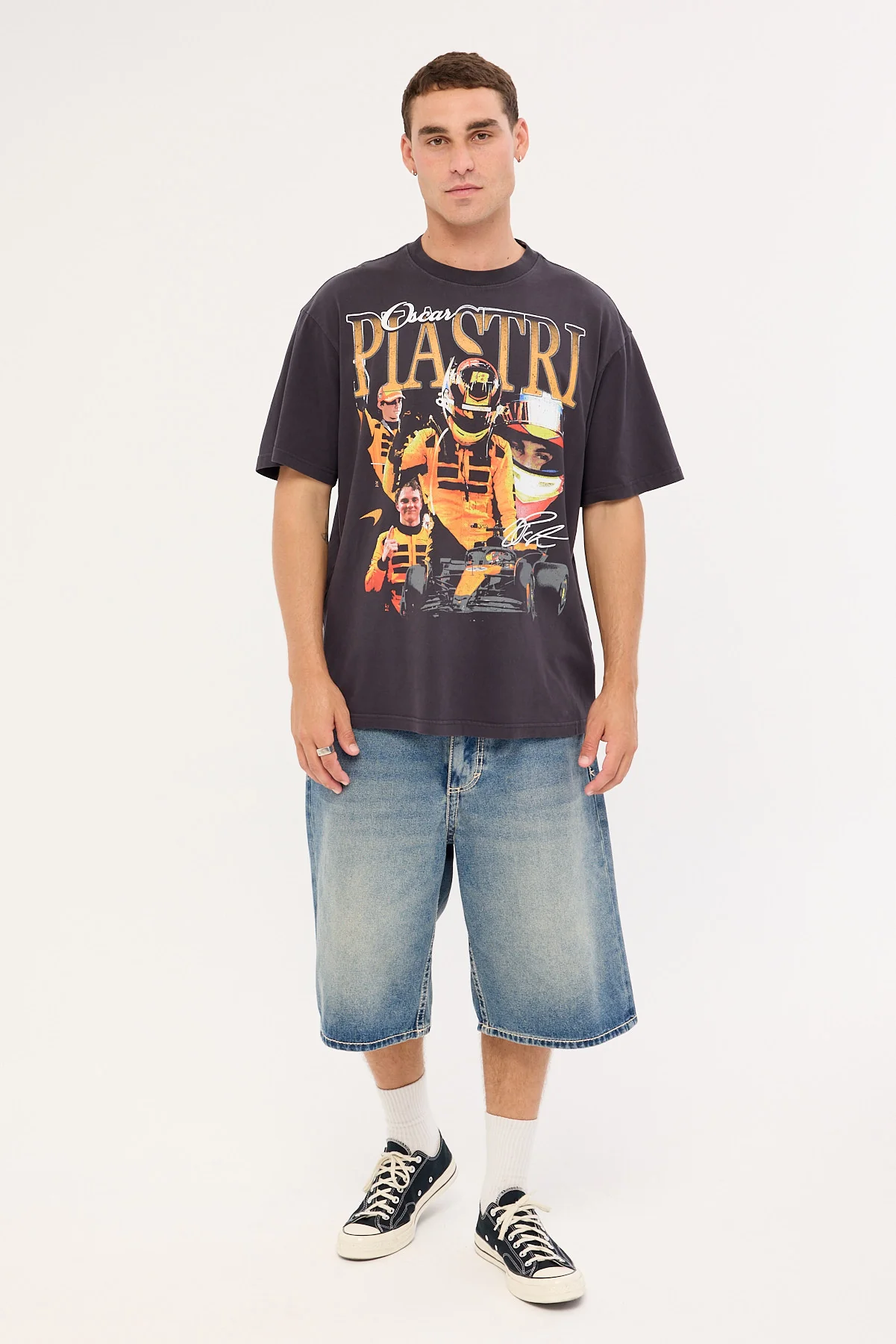 Mitchell & Ness Piastri Driver Tee Washed Black - Image 2