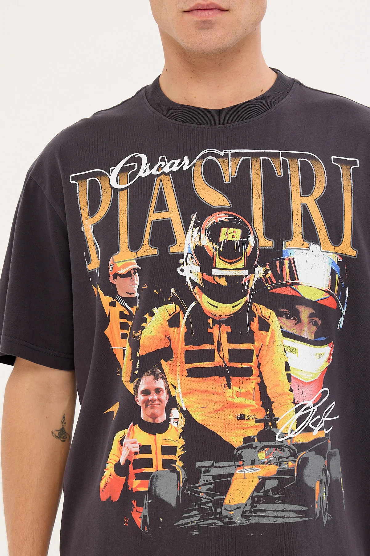 Mitchell & Ness Piastri Driver Tee Washed Black - Image 3