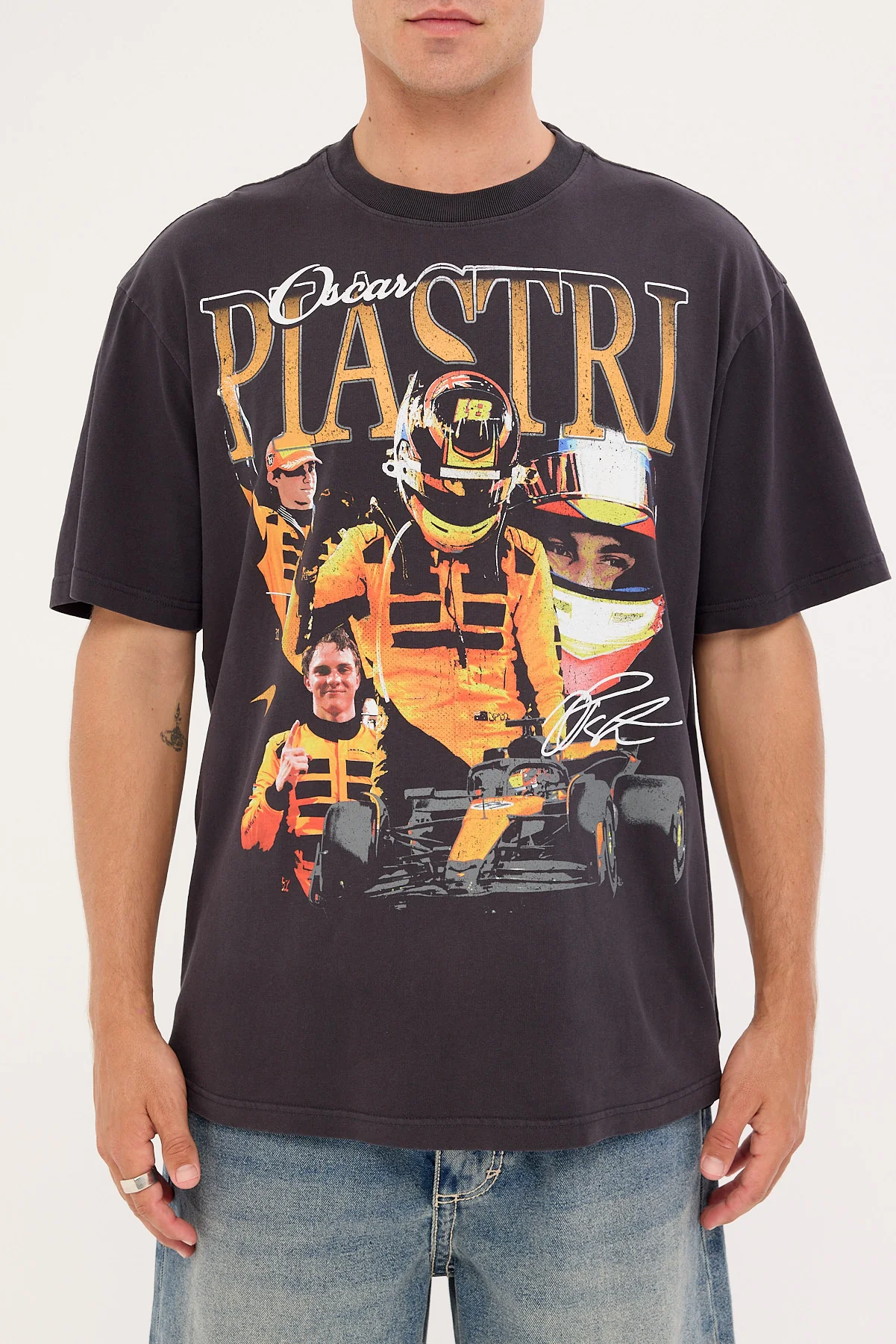 Mitchell & Ness Piastri Driver Tee Washed Black - Image 6