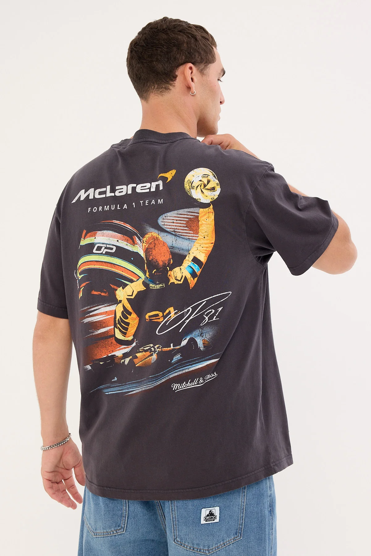 Mitchell & Ness Piastri Signature Tee Washed Black