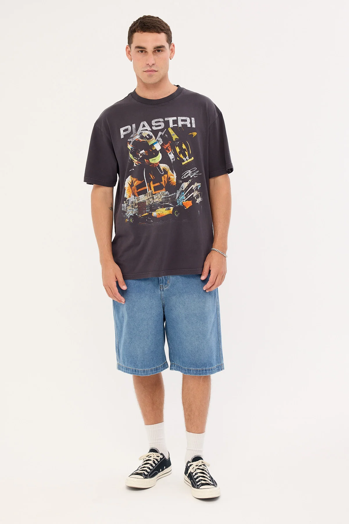 Mitchell & Ness Piastri Signature Tee Washed Black - Image 2