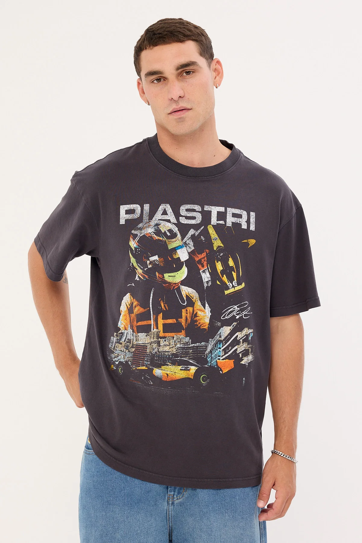 Mitchell & Ness Piastri Signature Tee Washed Black - Image 3