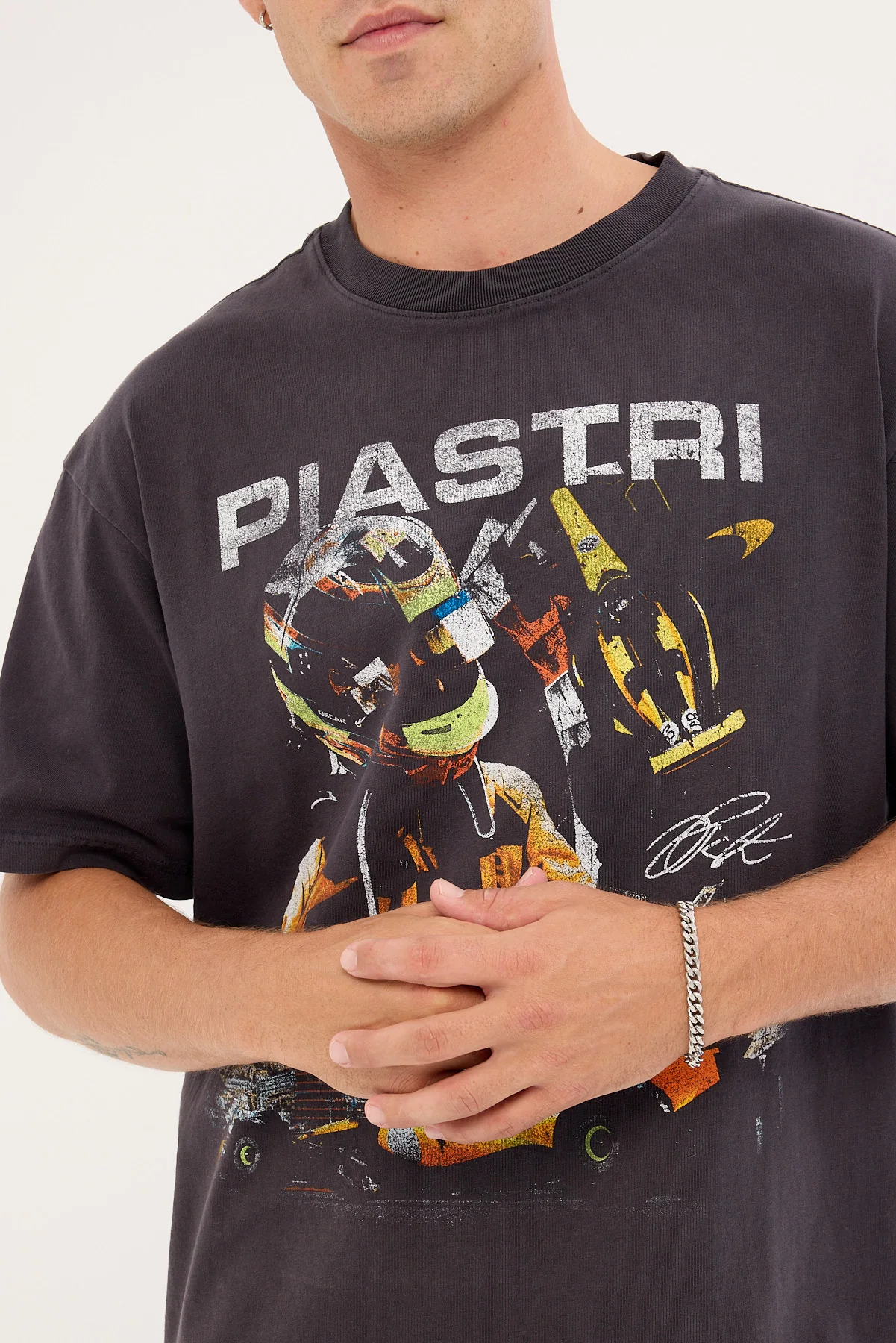 Mitchell & Ness Piastri Signature Tee Washed Black - Image 4