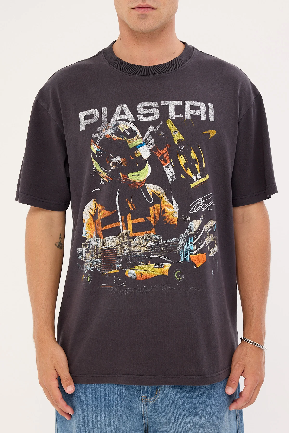 Mitchell & Ness Piastri Signature Tee Washed Black - Image 7