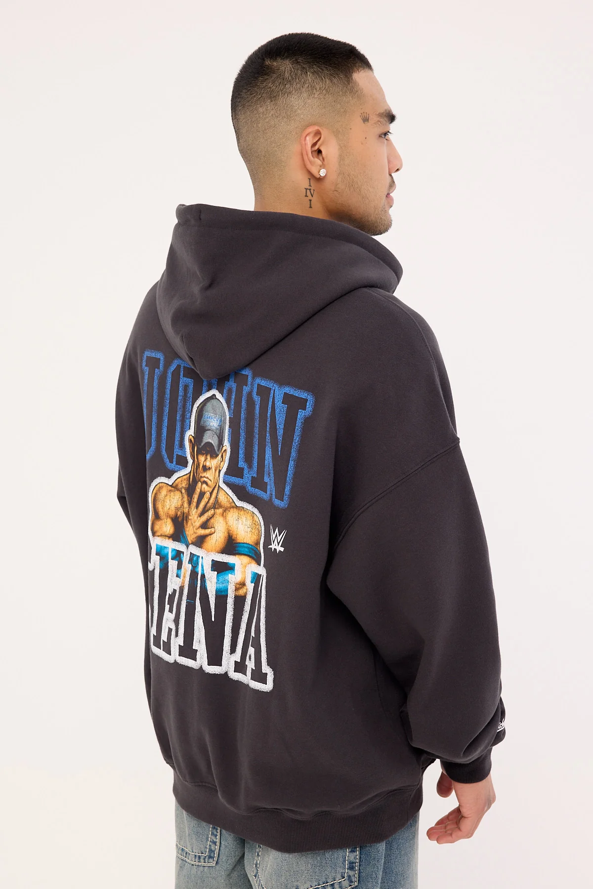 Mitchell & Ness U Can't See Me Boxy Hoodie Faded Black - Image 5