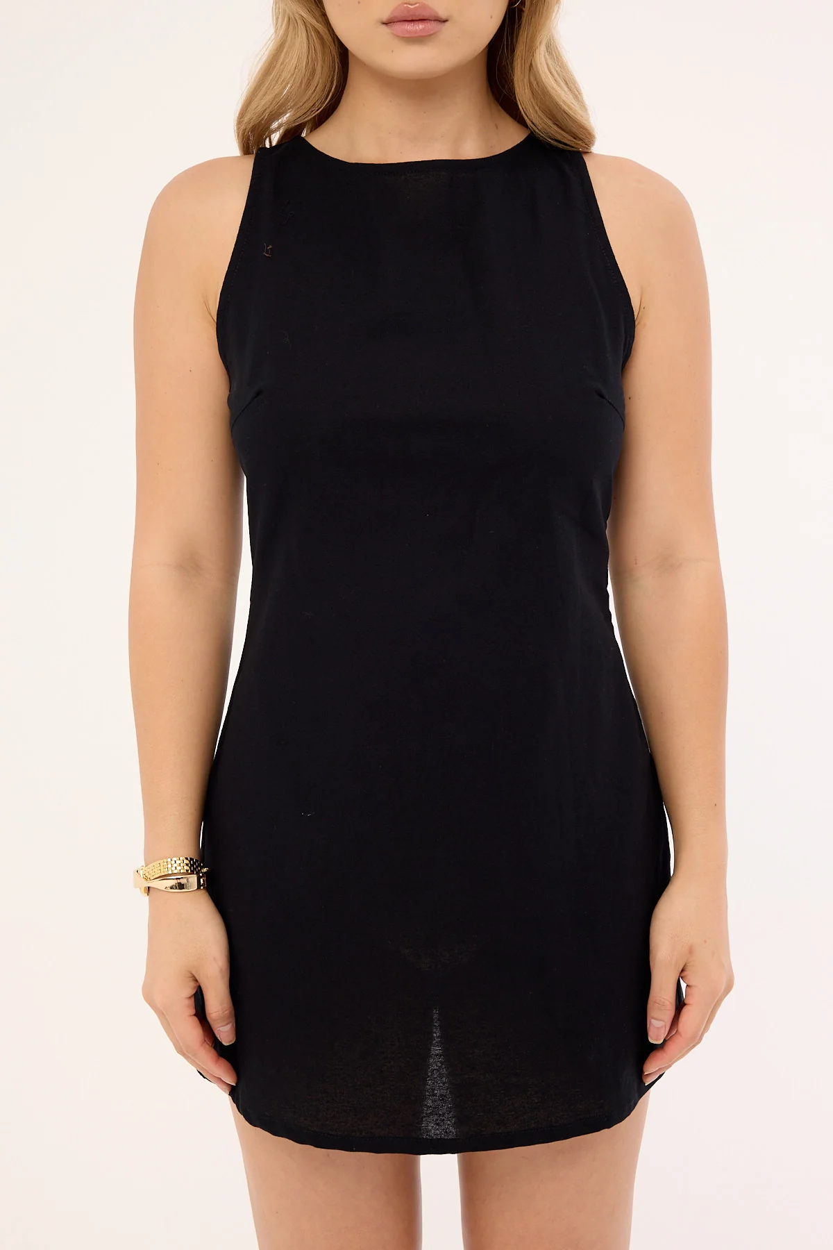 Motel Ayana Open Back Mini Dress Black - Image 7