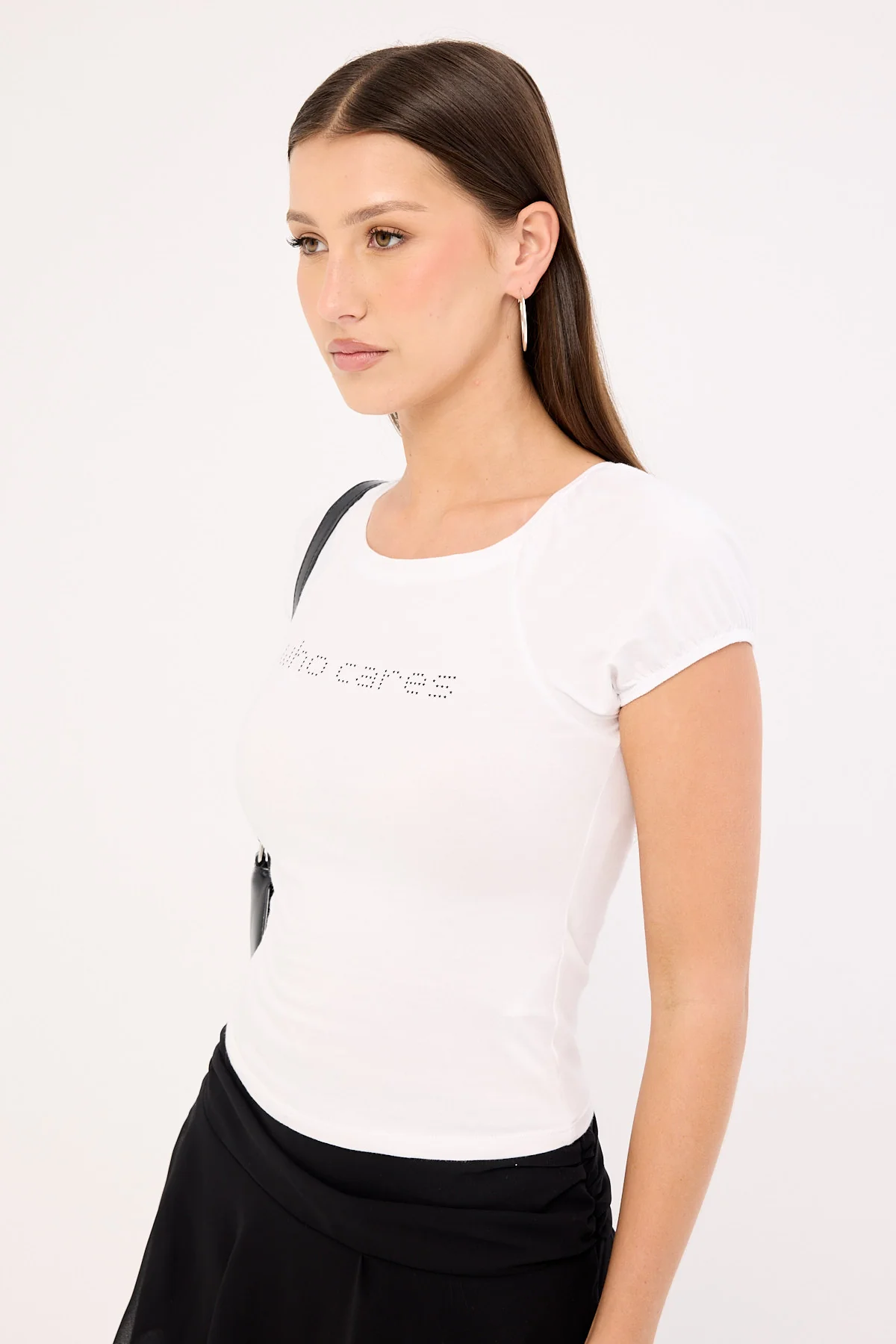 Motel Chihiro Top White Who Cares - Image 4