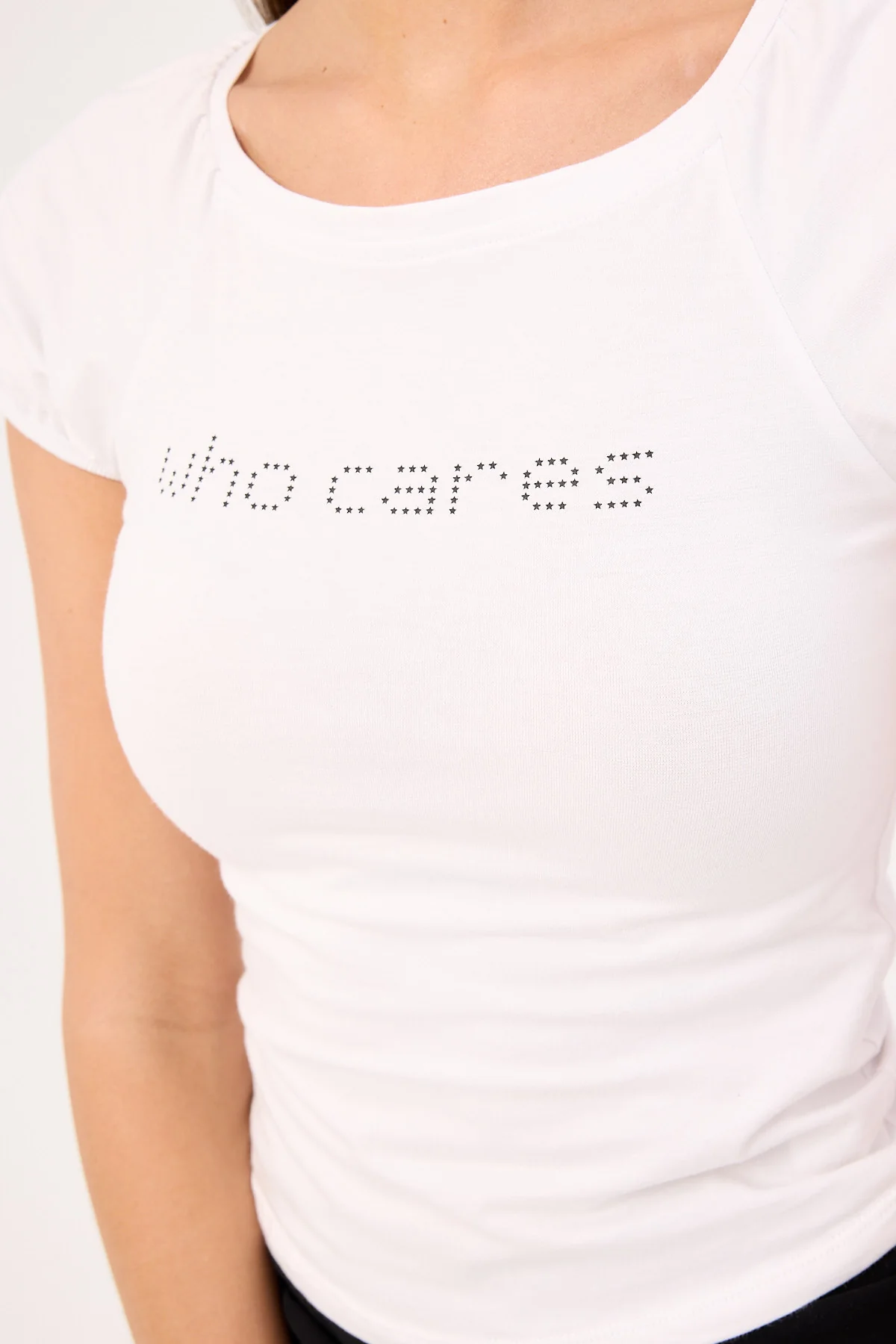 Motel Chihiro Top White Who Cares - Image 6