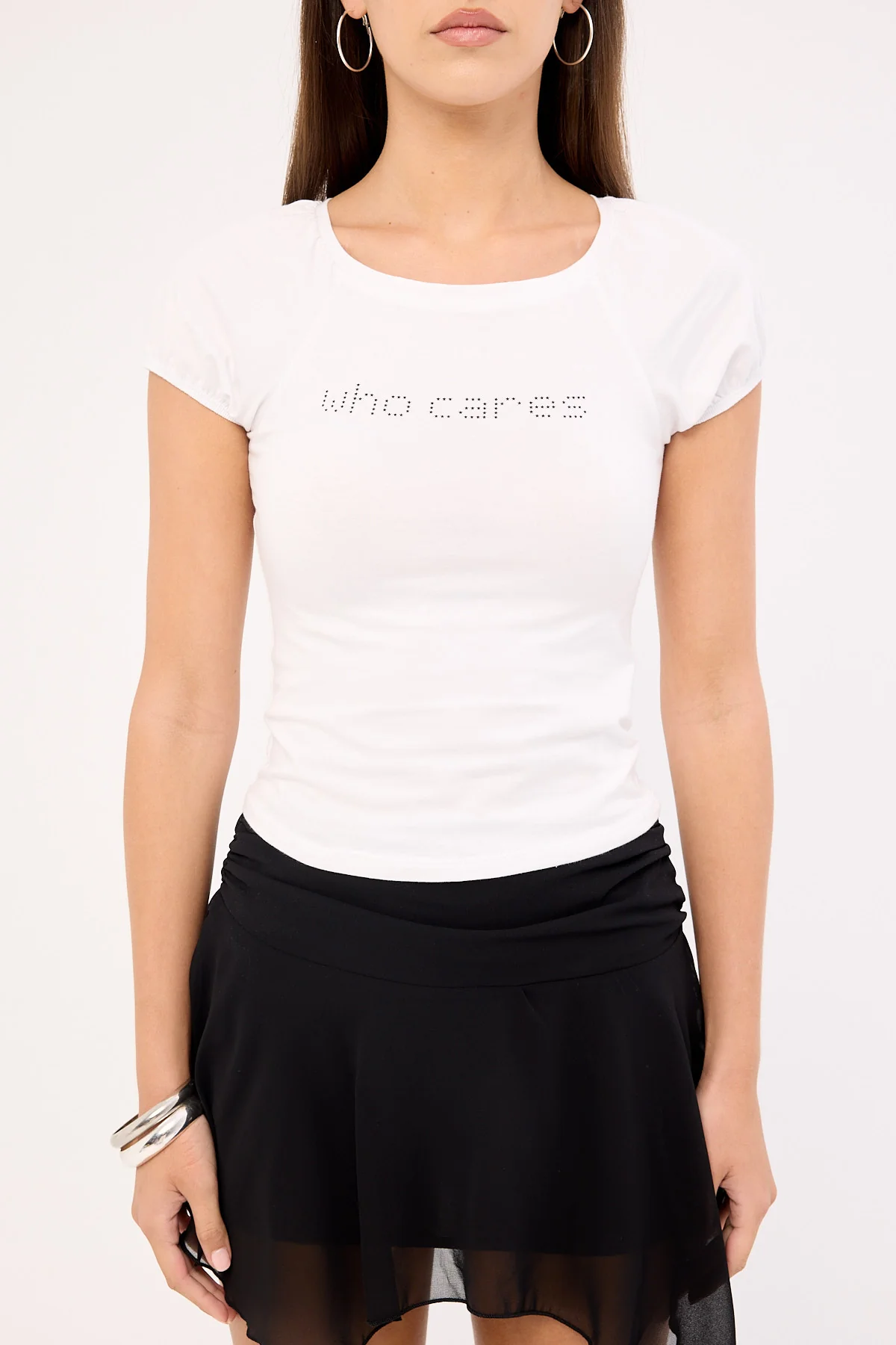 Motel Chihiro Top White Who Cares - Image 7