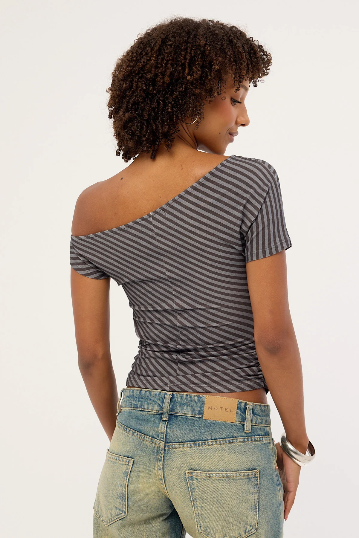 Motel Danama Top Oblique Stripe Ocean Storm - Image 4