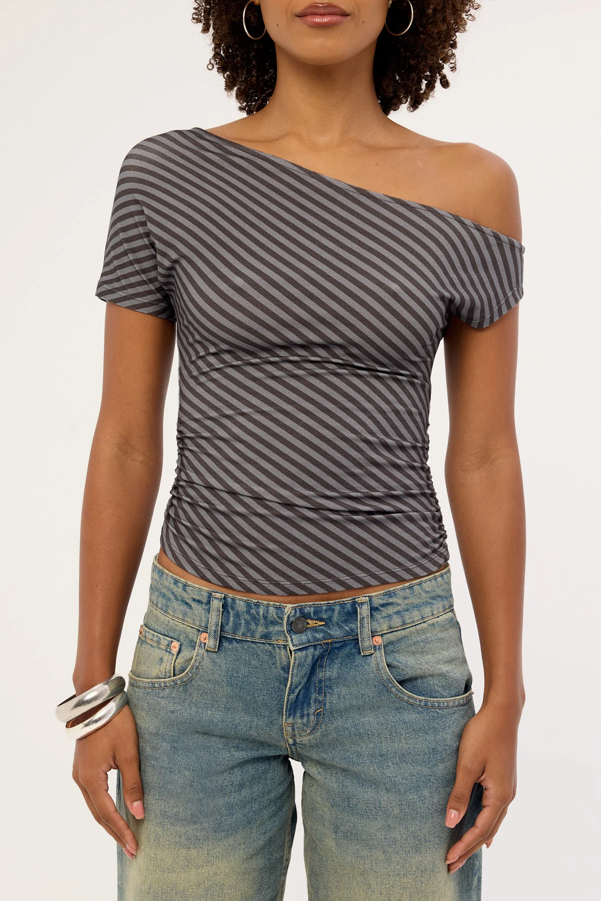 Motel Danama Top Oblique Stripe Ocean Storm - Image 6