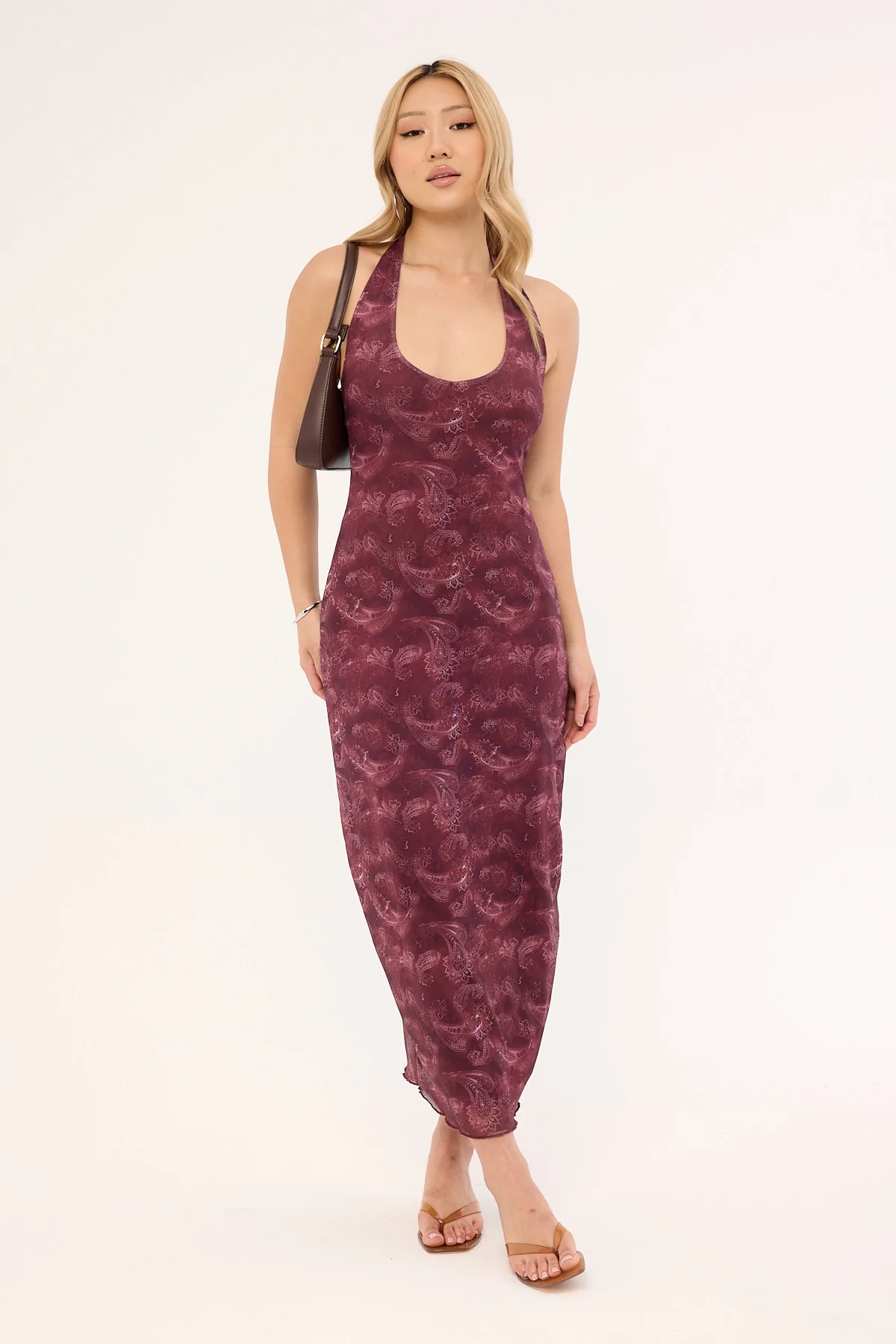 Motel Datari Dress Tonal Paisley Plum - Image 2
