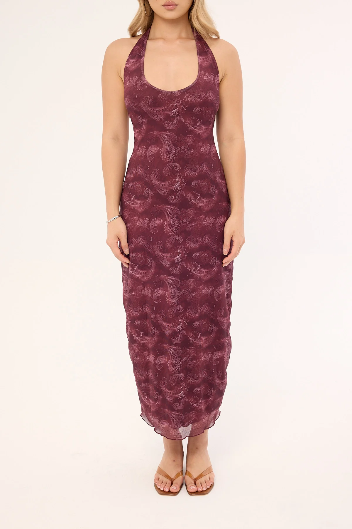 Motel Datari Dress Tonal Paisley Plum - Image 7