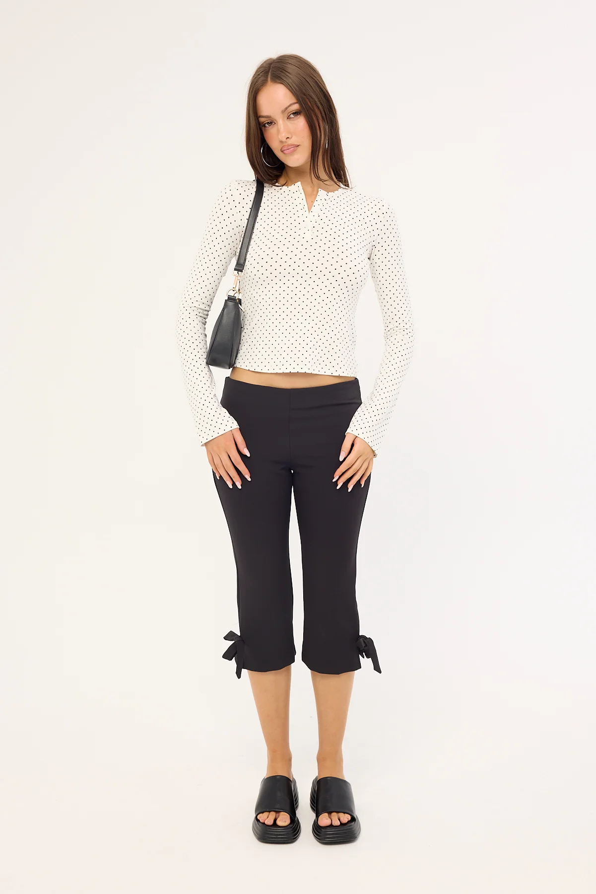 Motel Delano Top White Micro Polka Black - Image 2
