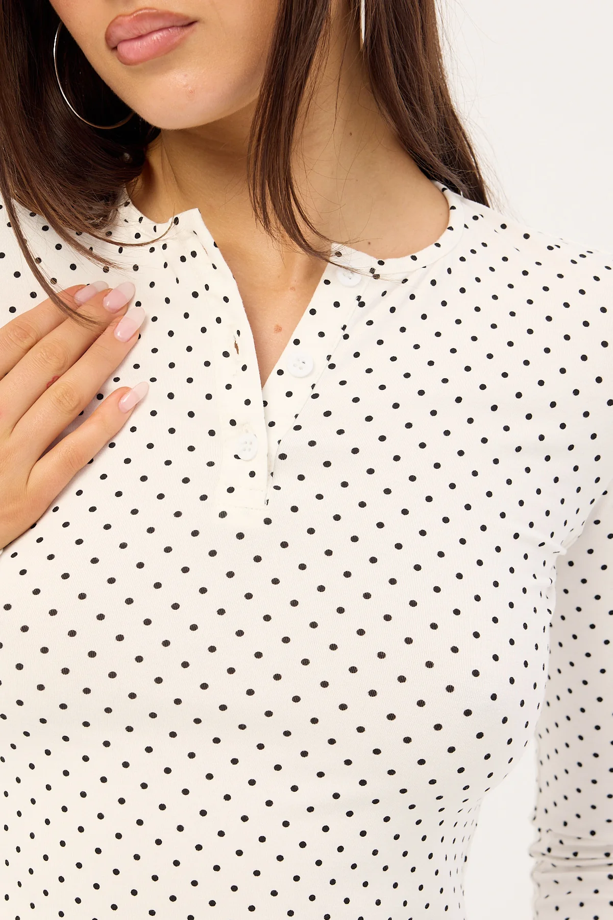 Motel Delano Top White Micro Polka Black - Image 5